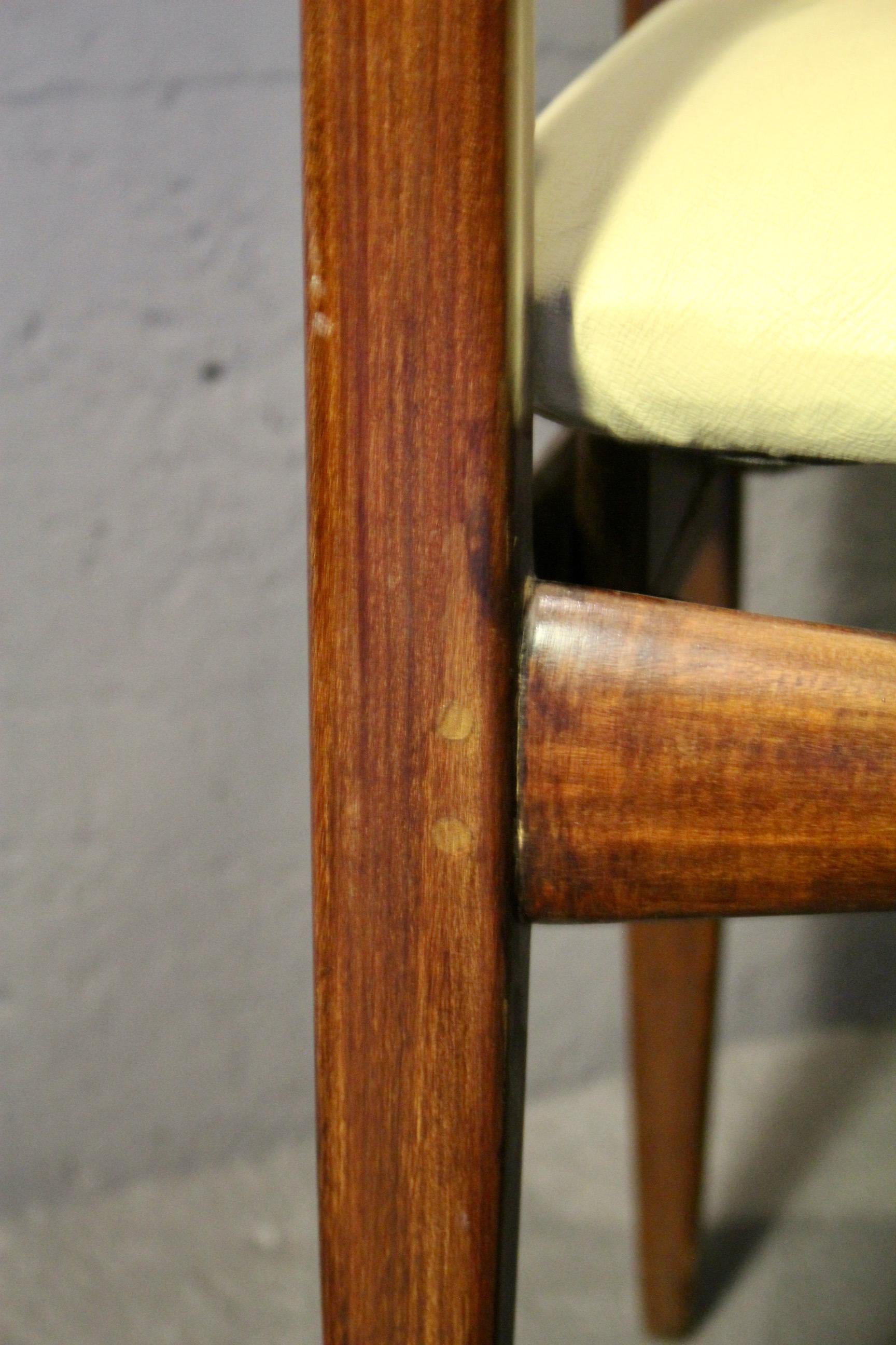 Set of 6 wood and faux leather probably Italian production For Sale 5
