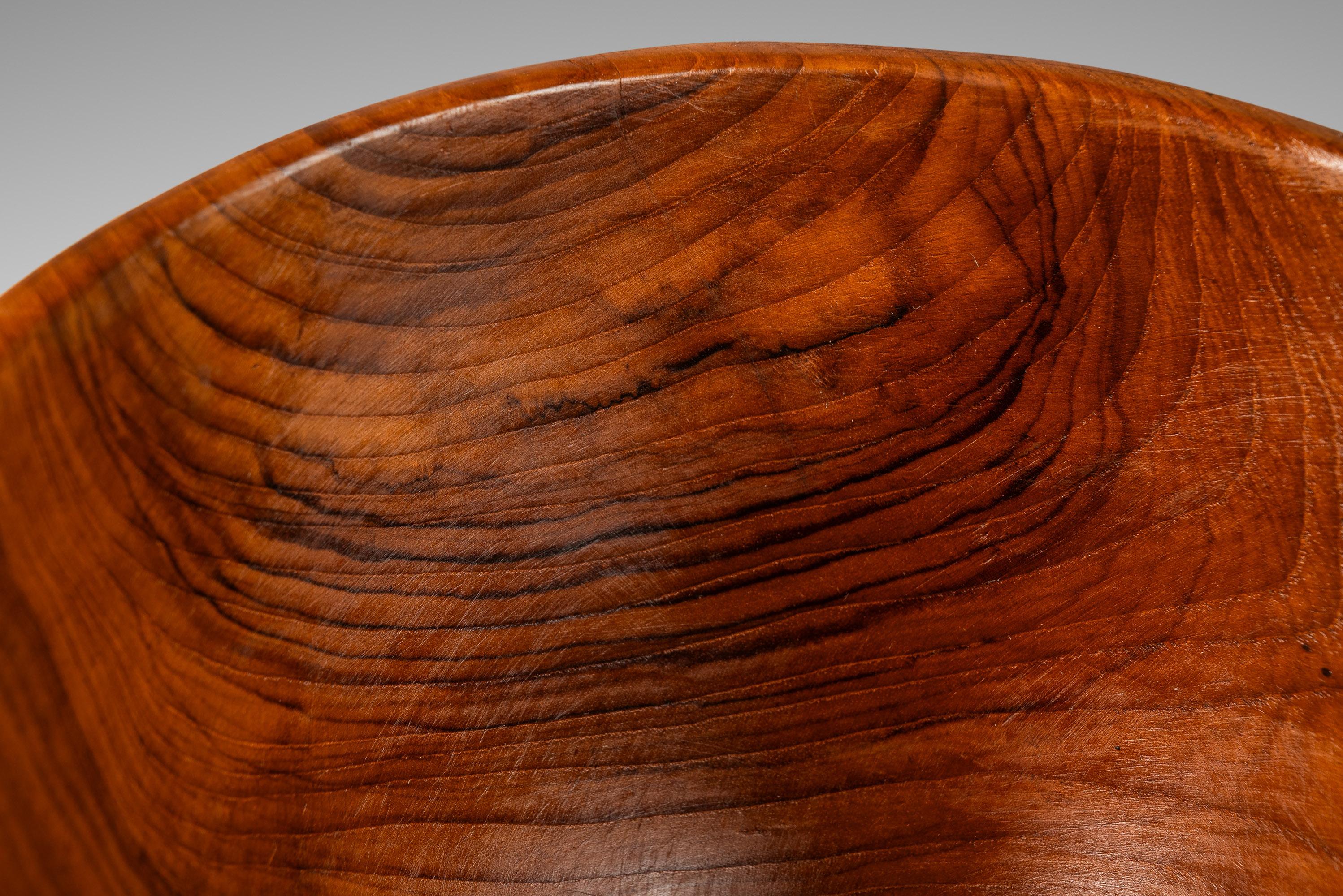 Set von 6 holz gedrechselten Salat-/Servierschalen aus massivem burmesischem Teakholz, ca. 1970er Jahre im Angebot 6