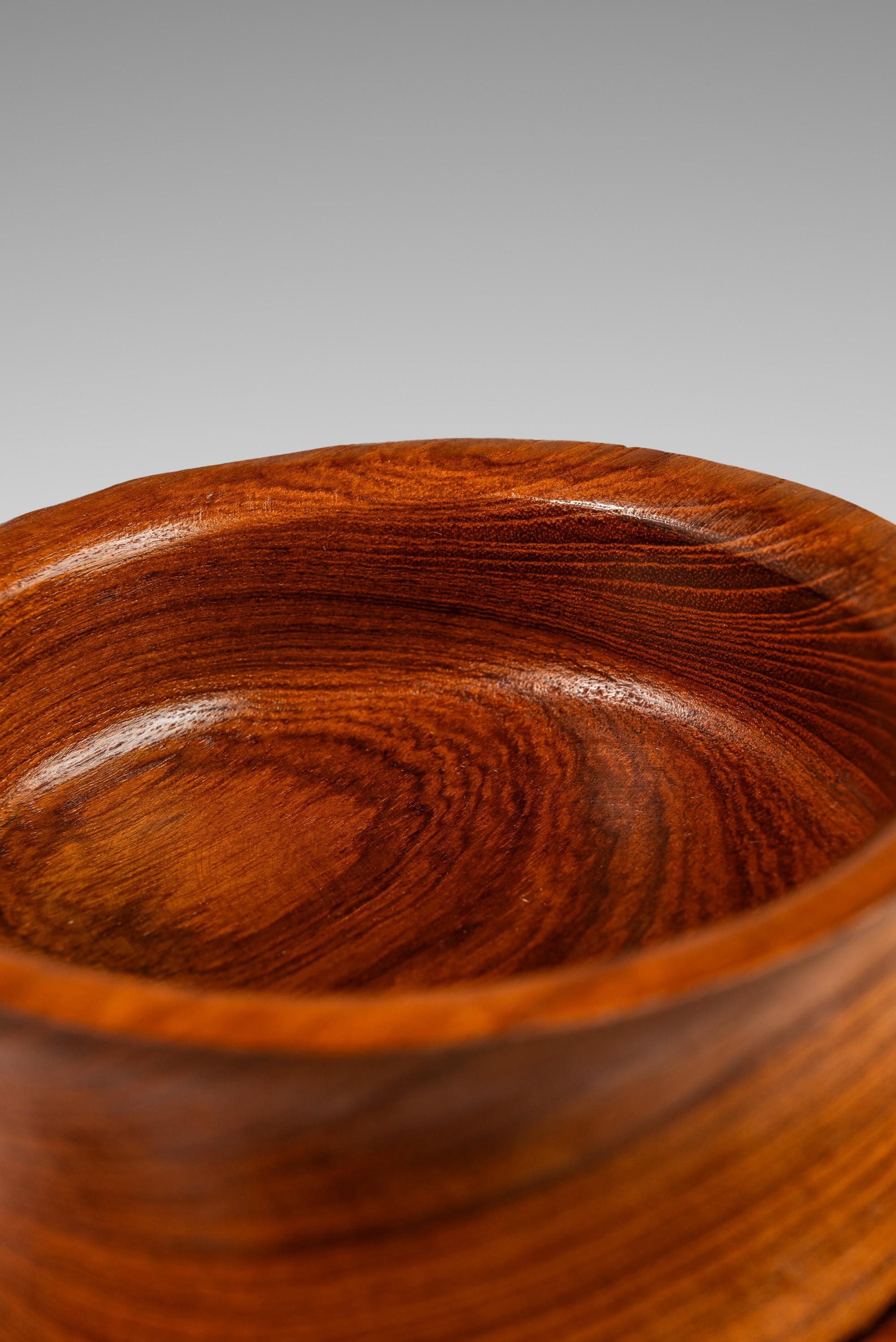 Set von 6 holz gedrechselten Salat-/Servierschalen aus massivem burmesischem Teakholz, ca. 1970er Jahre im Angebot 7