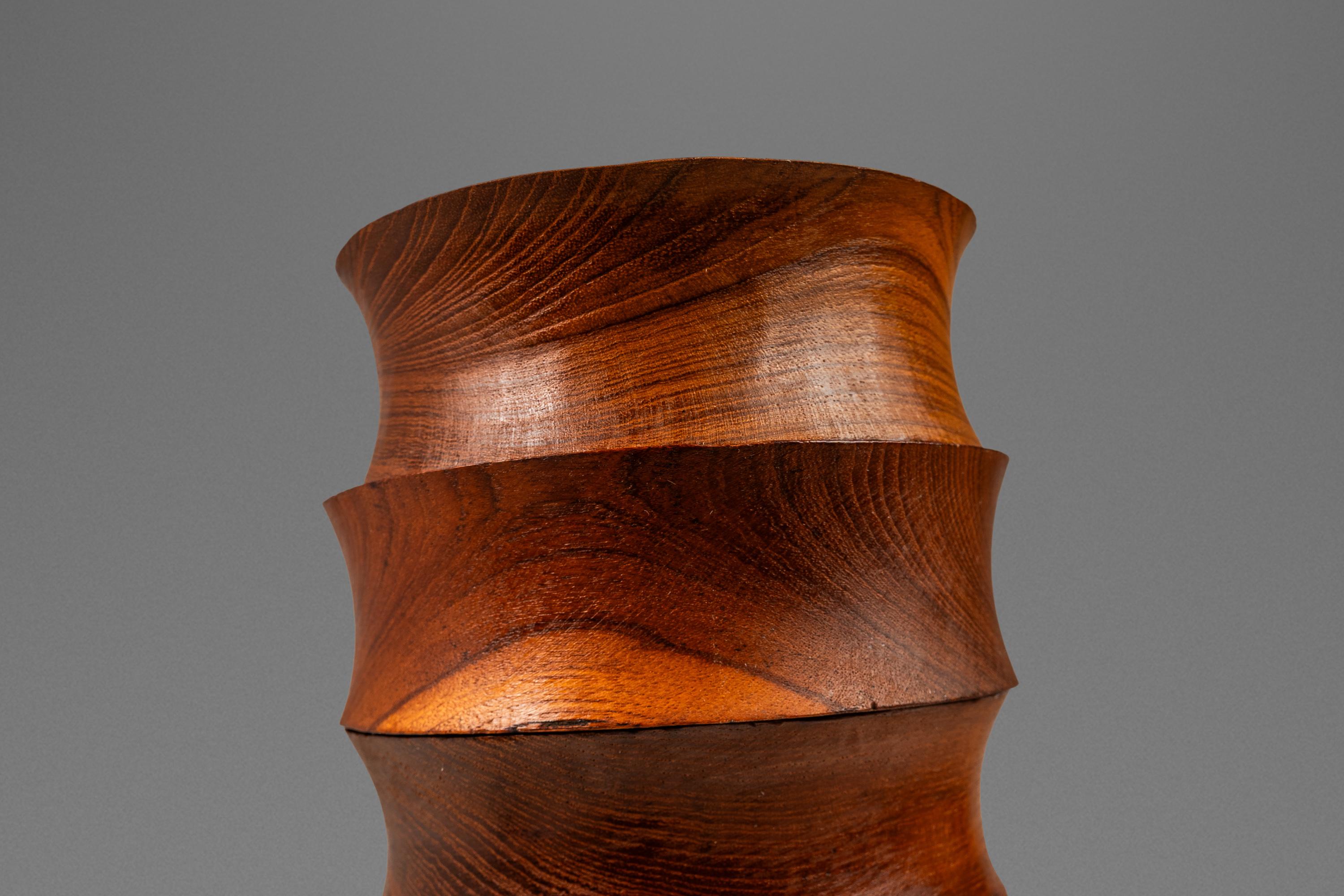Set von 6 holz gedrechselten Salat-/Servierschalen aus massivem burmesischem Teakholz, ca. 1970er Jahre im Angebot 3