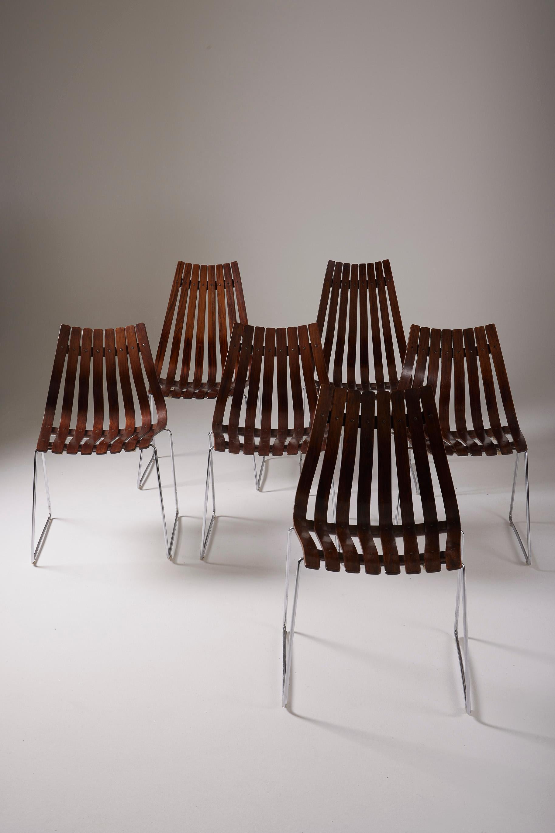 Set of 6 chairs, 