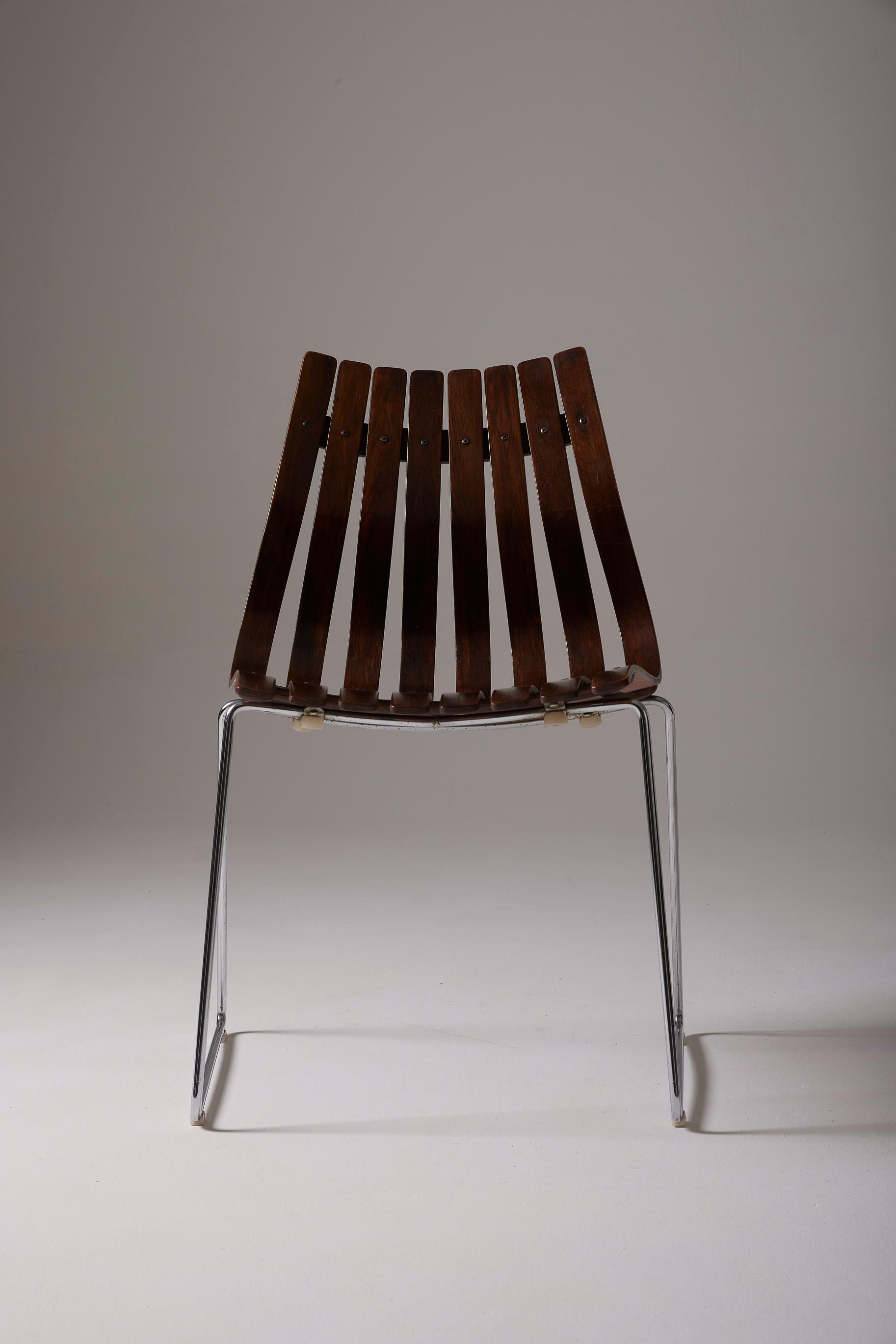  Ensemble de 6 chaises en bois de Hans Brattrud en vente 1