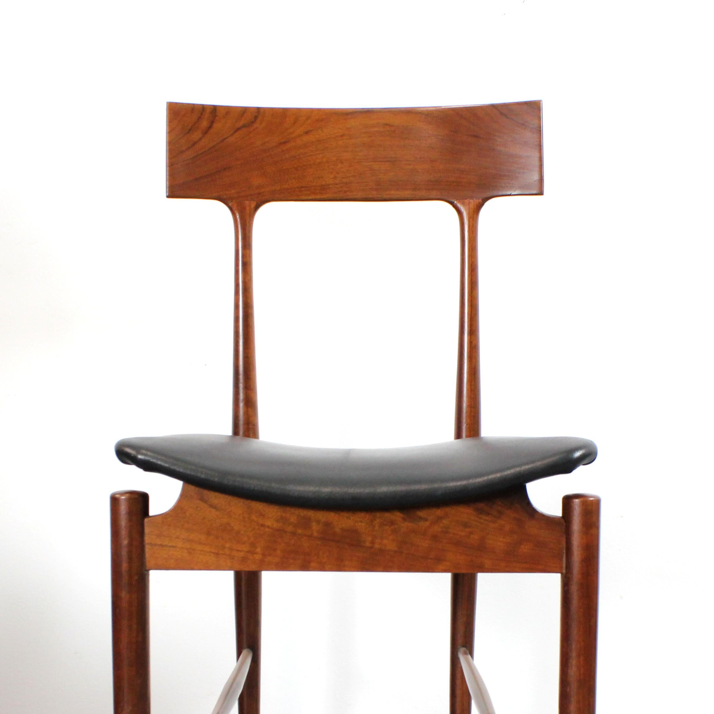 Imitation cuir Ensemble de 6 chaises en bois avec revêtement en faux cuir noir - AG Barcelona en vente