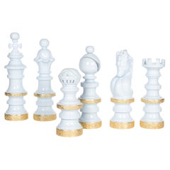 Set of 6 Wooden Chess Pieces, Linden Wood, Handmade Portugal by Lusitanus Home