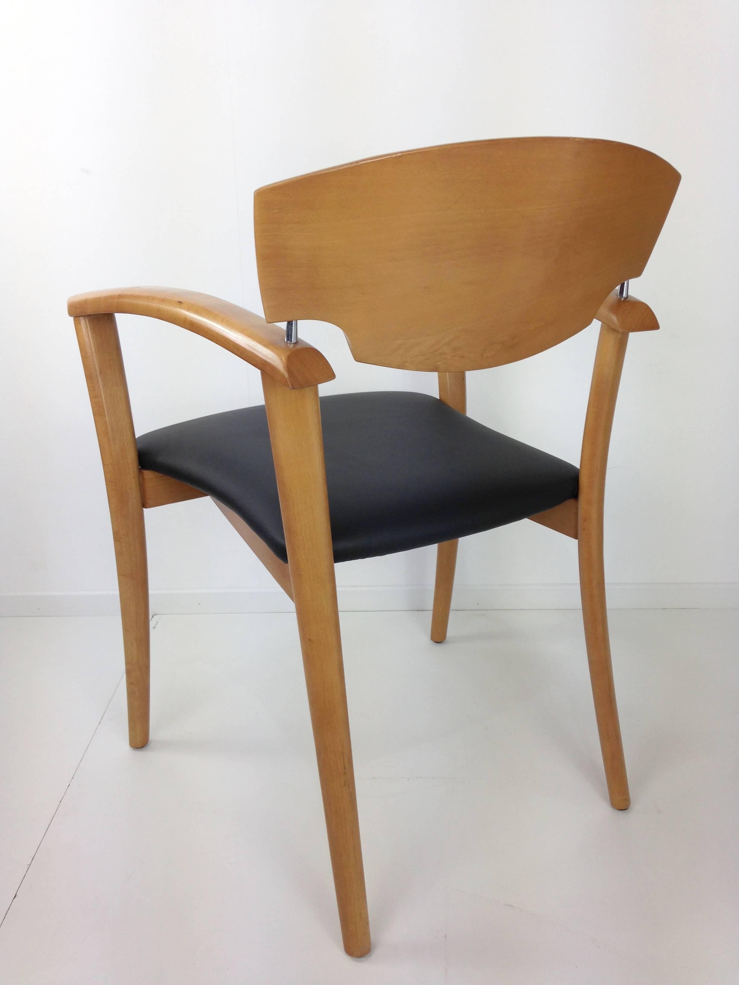 Set of Six Wooden Design of the 1980s Dining Armchairs 5