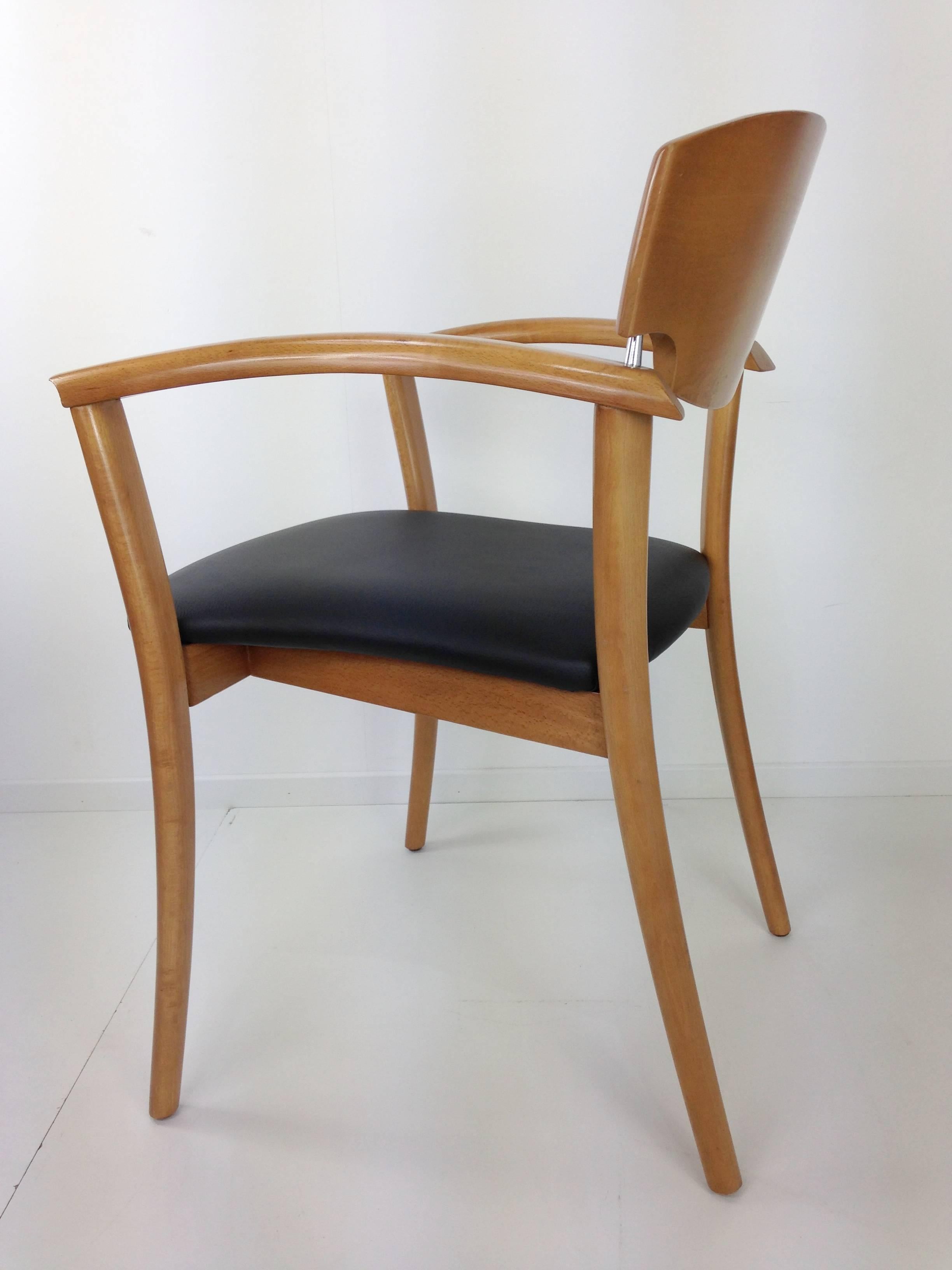 Set of Six Wooden Design of the 1980s Dining Armchairs 7