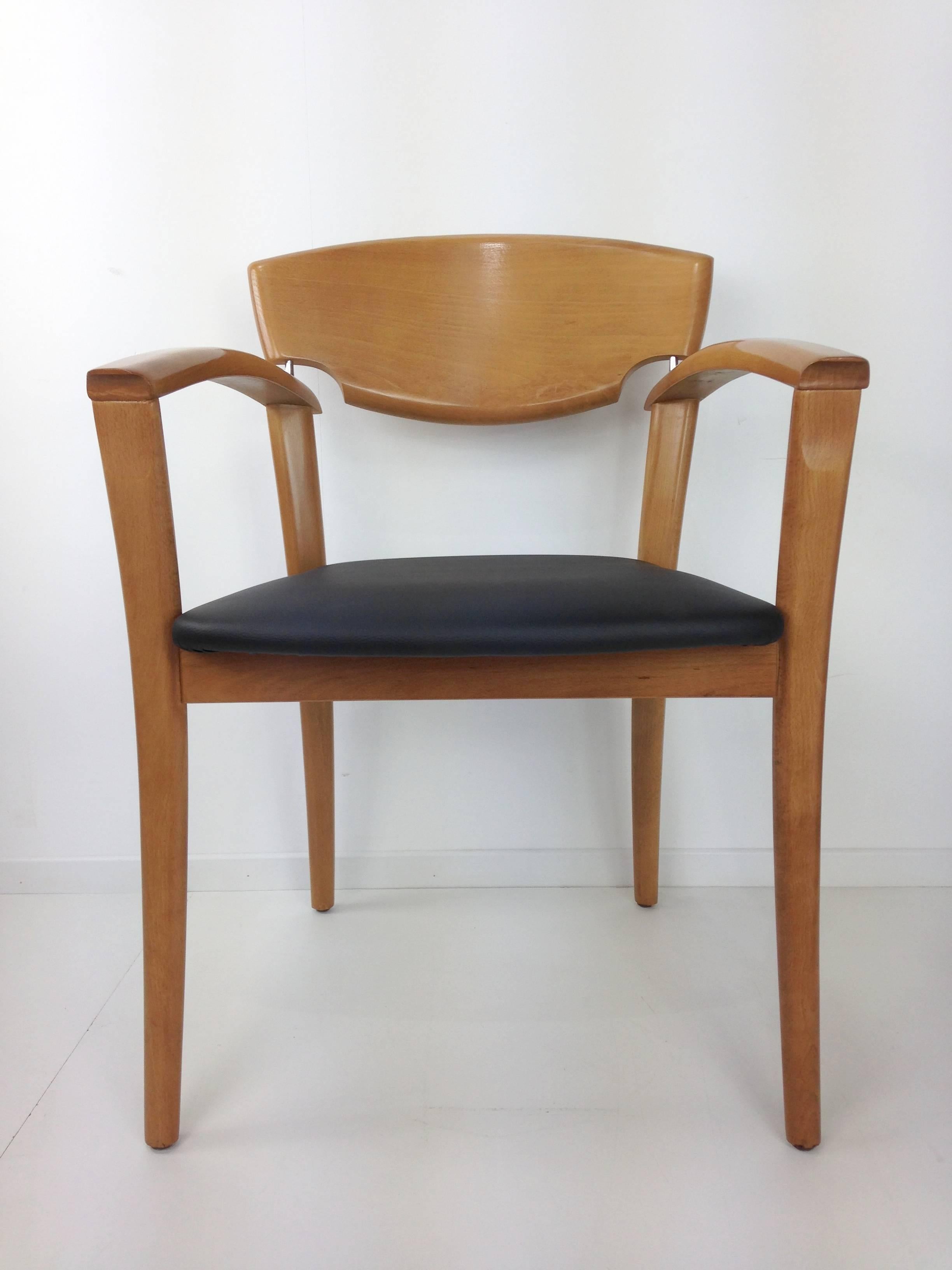 Set of Six Wooden Design of the 1980s Dining Armchairs 9