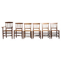 Ensemble de 6 chaises folkloriques en bois