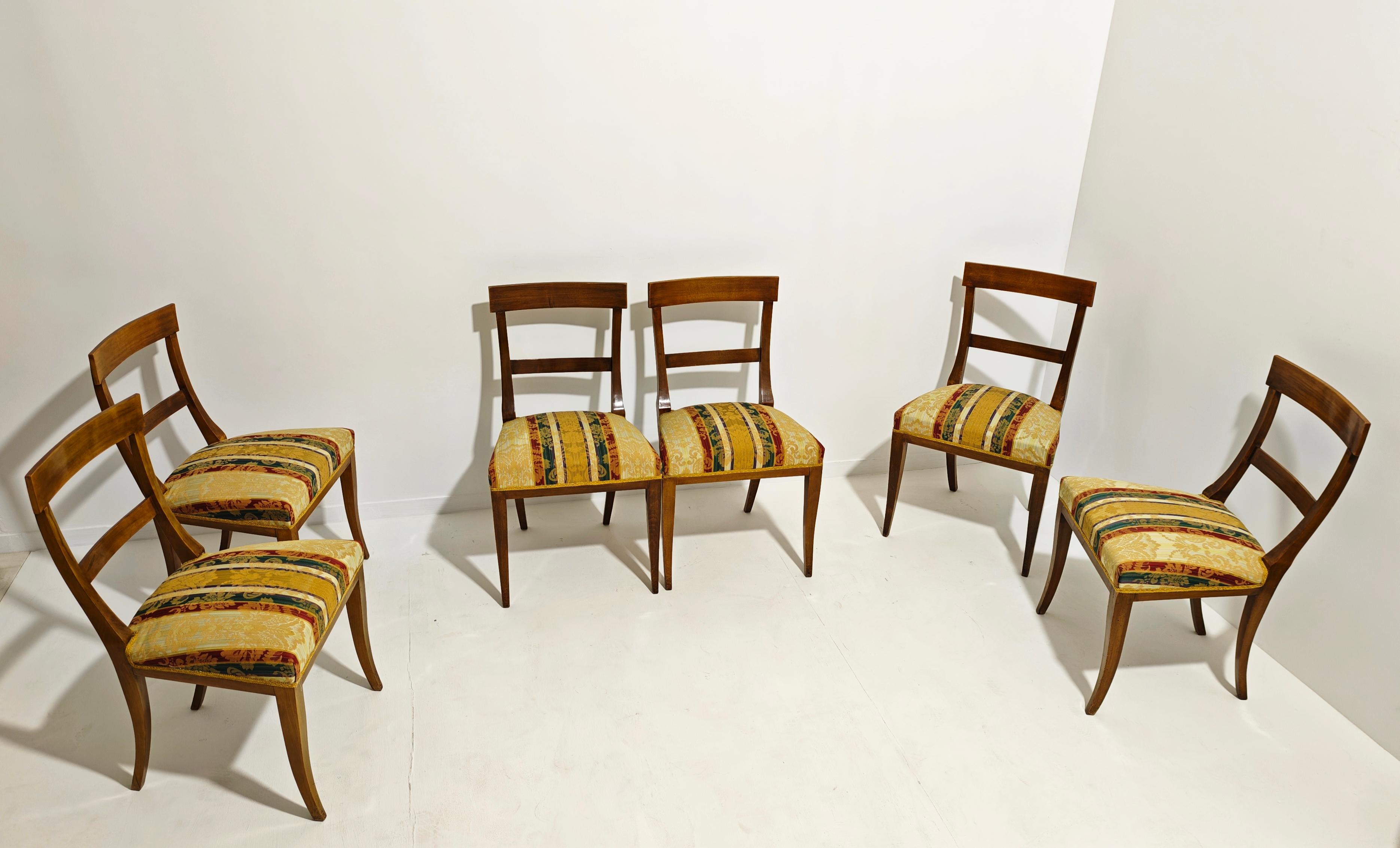 Set of 6 Wooden Gondola Chairs From the Early 19th Century For Sale 4