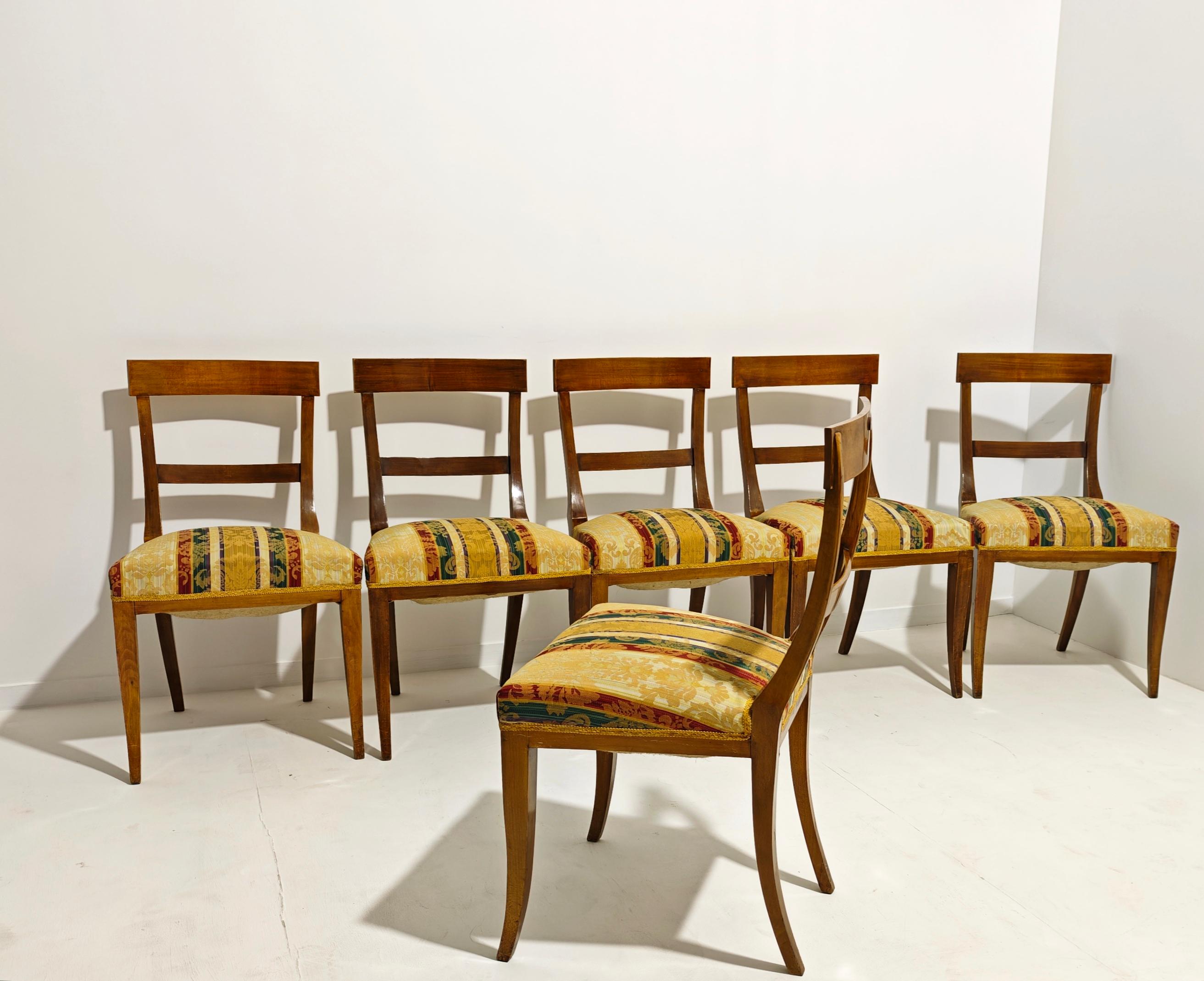 Set of 6 Wooden Gondola Chairs From the Early 19th Century For Sale 6