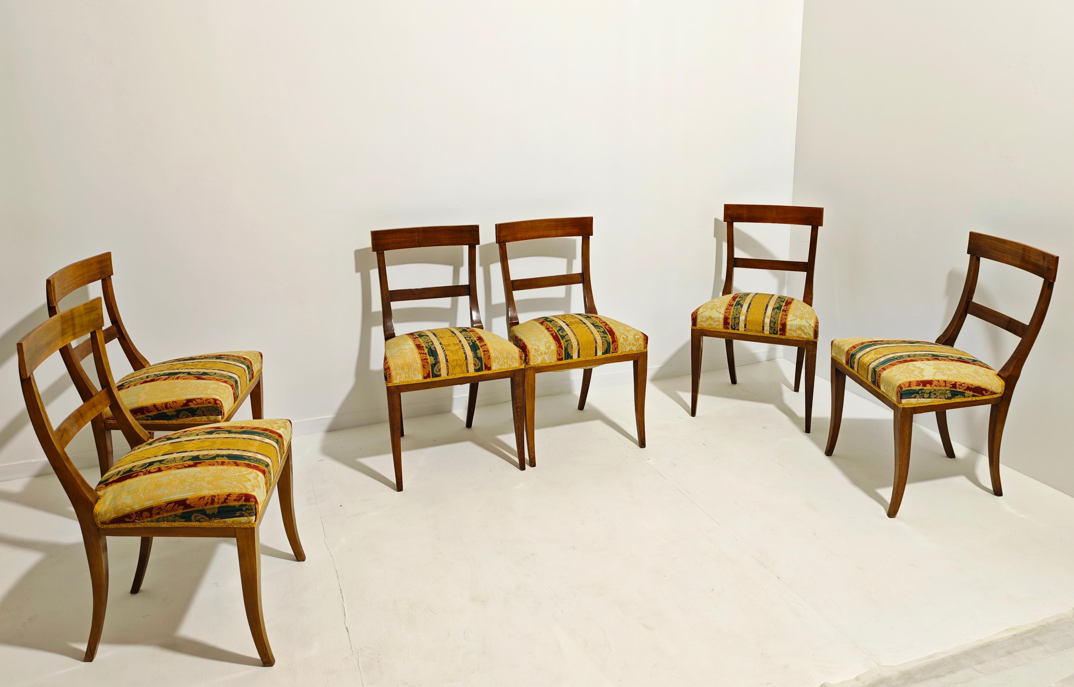 Set of 6 Wooden Gondola Chairs From the Early 19th Century For Sale 7
