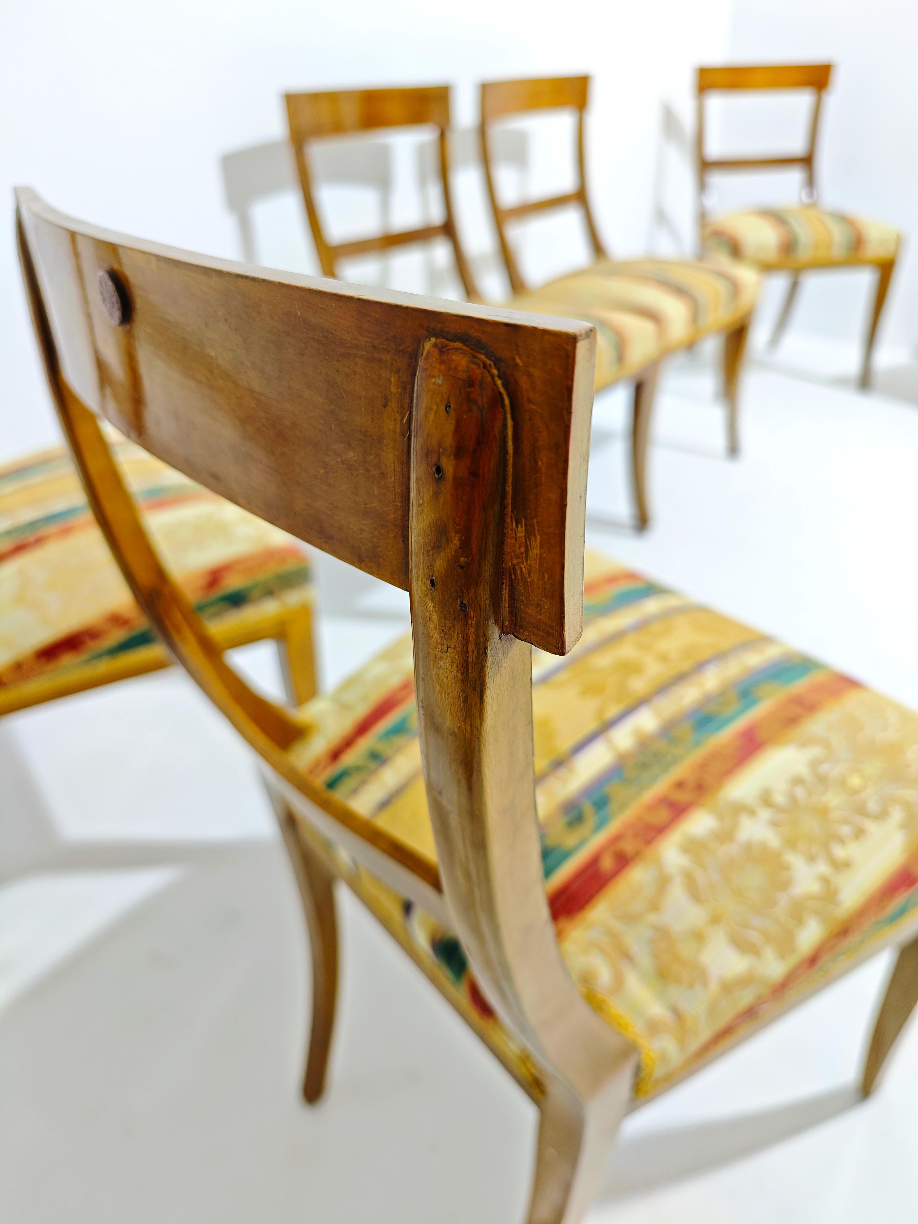 Set of 6 Wooden Gondola Chairs From the Early 19th Century For Sale 8