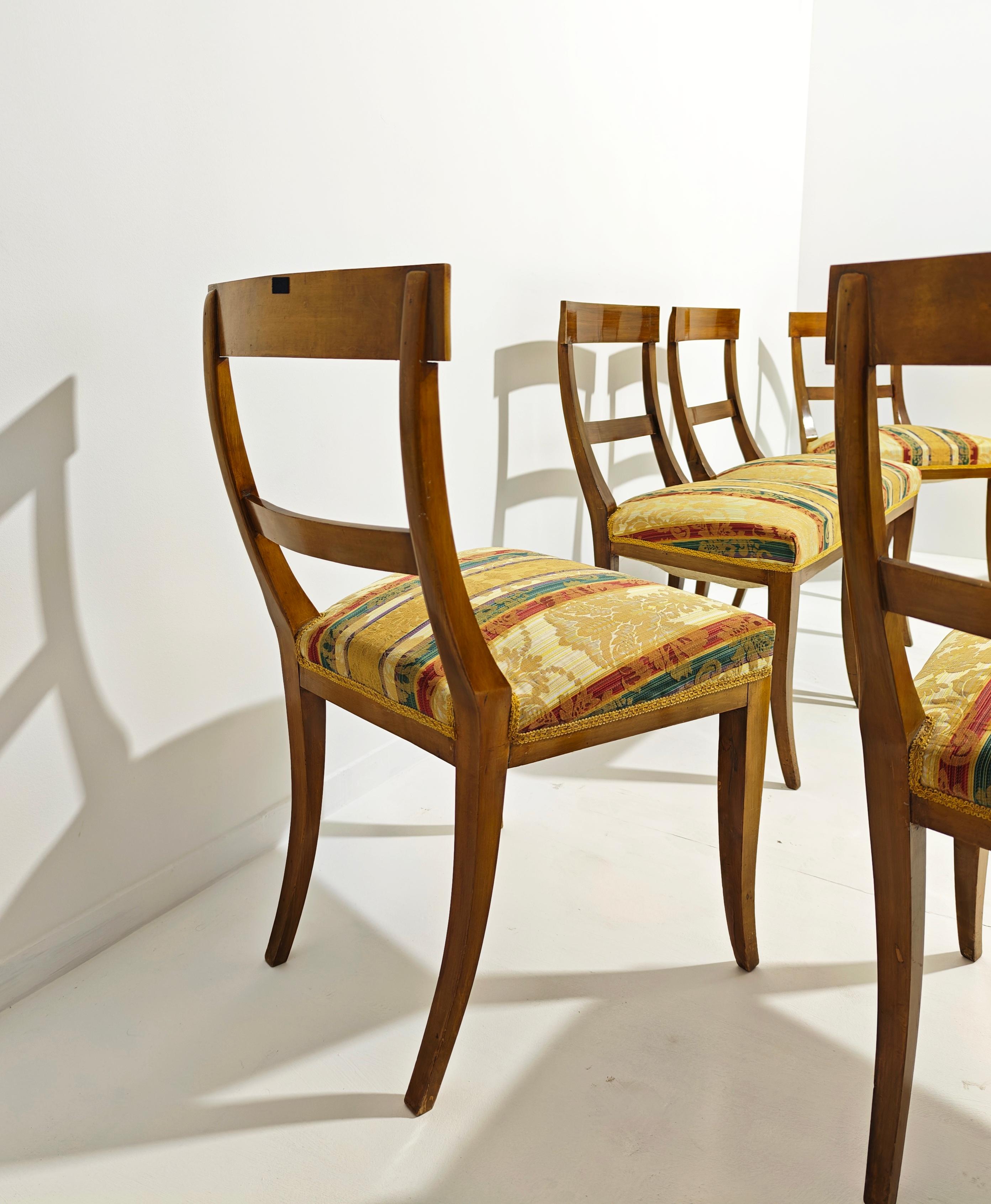 Set of 6 Wooden Gondola Chairs From the Early 19th Century For Sale 9