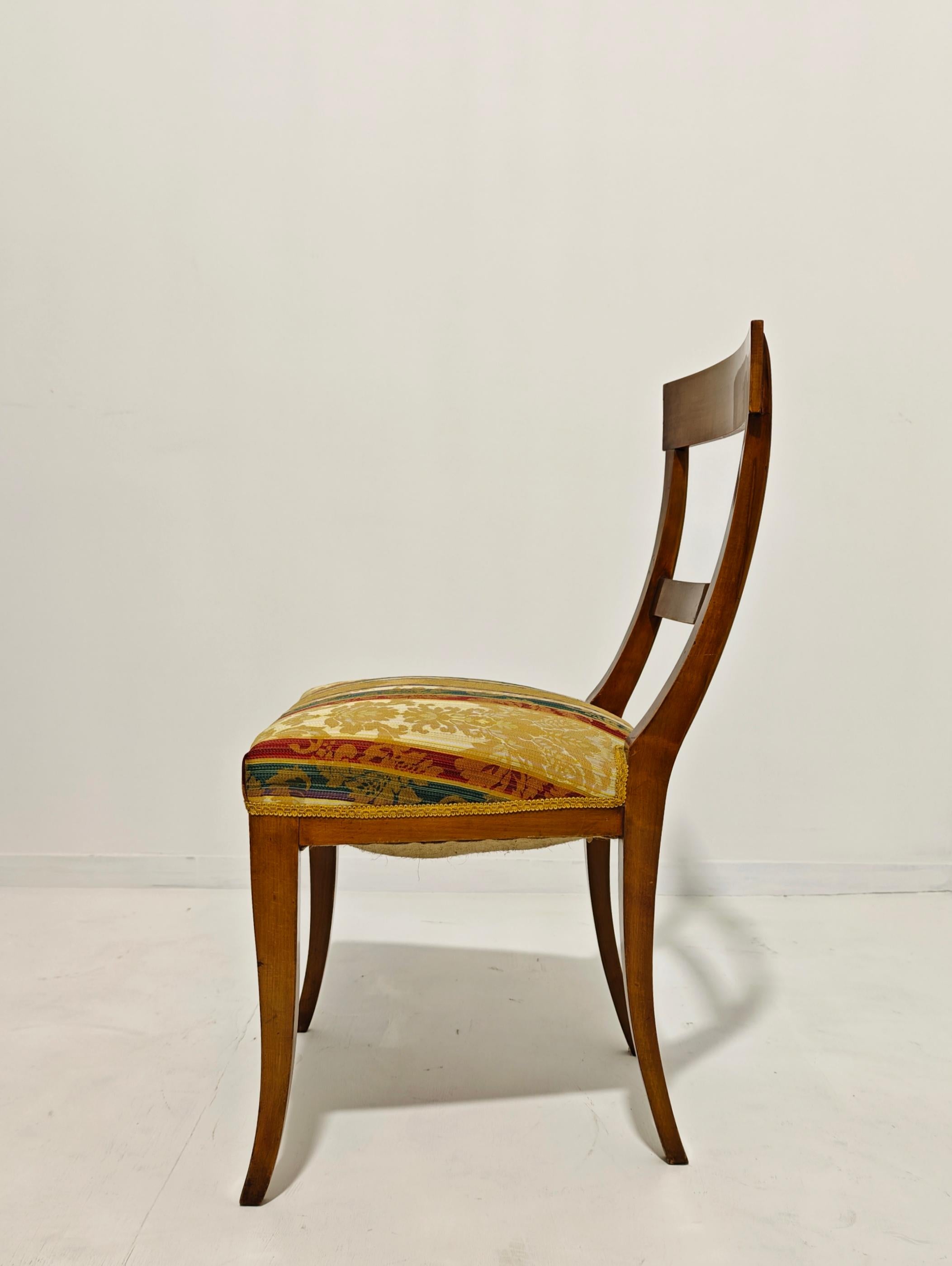 Set of 6 Wooden Gondola Chairs From the Early 19th Century In Good Condition For Sale In Palermo, IT