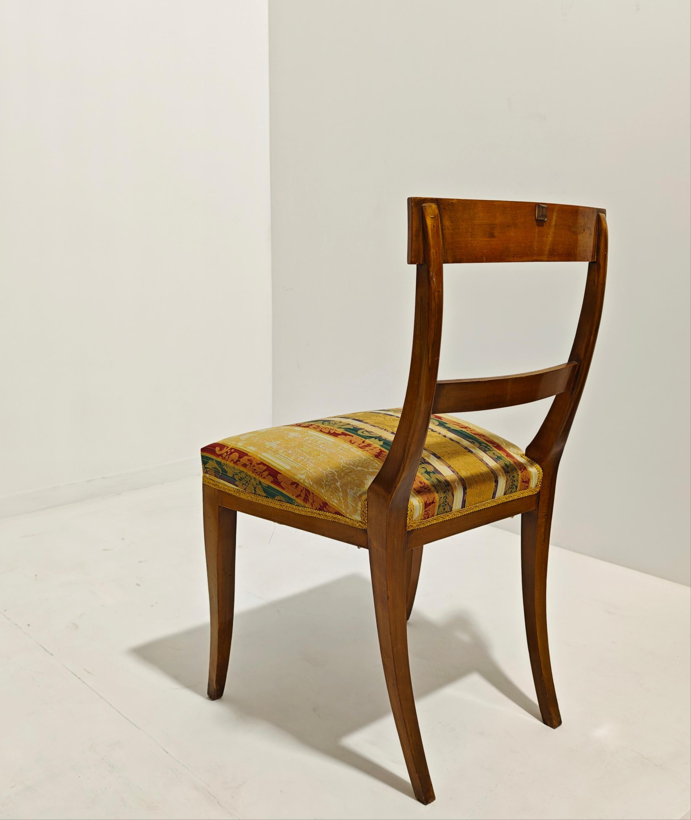 Fabric Set of 6 Wooden Gondola Chairs From the Early 19th Century For Sale