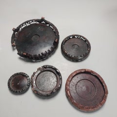 Set of 6 Wooden Stands for Chinese or Japanese Antique Porcelain, 19th / 20th C