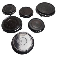 Juego de 6 Soportes de Madera para Porcelana Antigua China o Japonesa, S. XIX / XX
