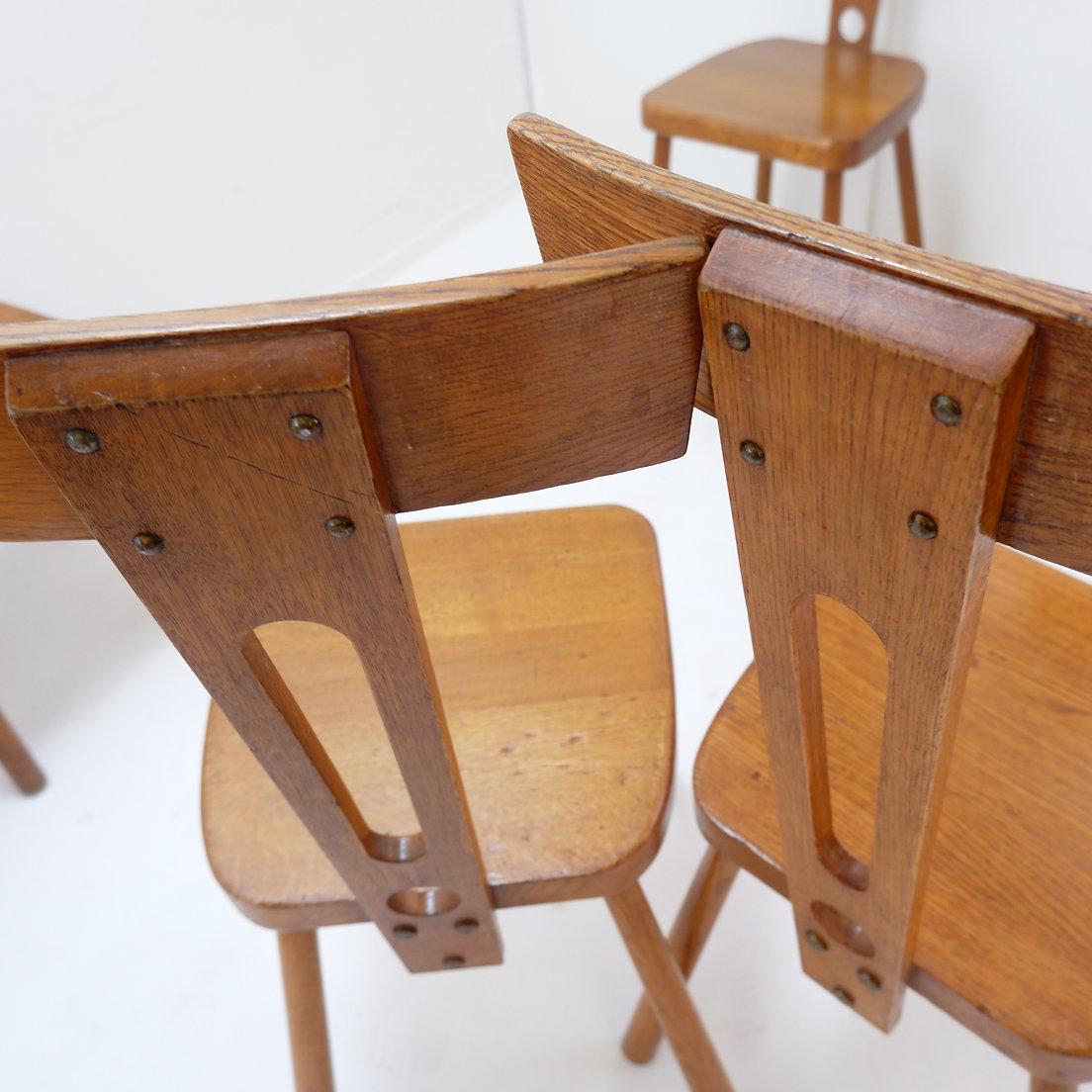 Set di 6 sedie da pranzo con schienale a T in legno - Anni '60 in vendita 8