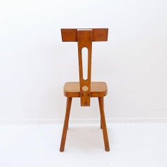 Set of 6 Vintage Mid-Century Modern Wooden T-Back Dining Chairs
