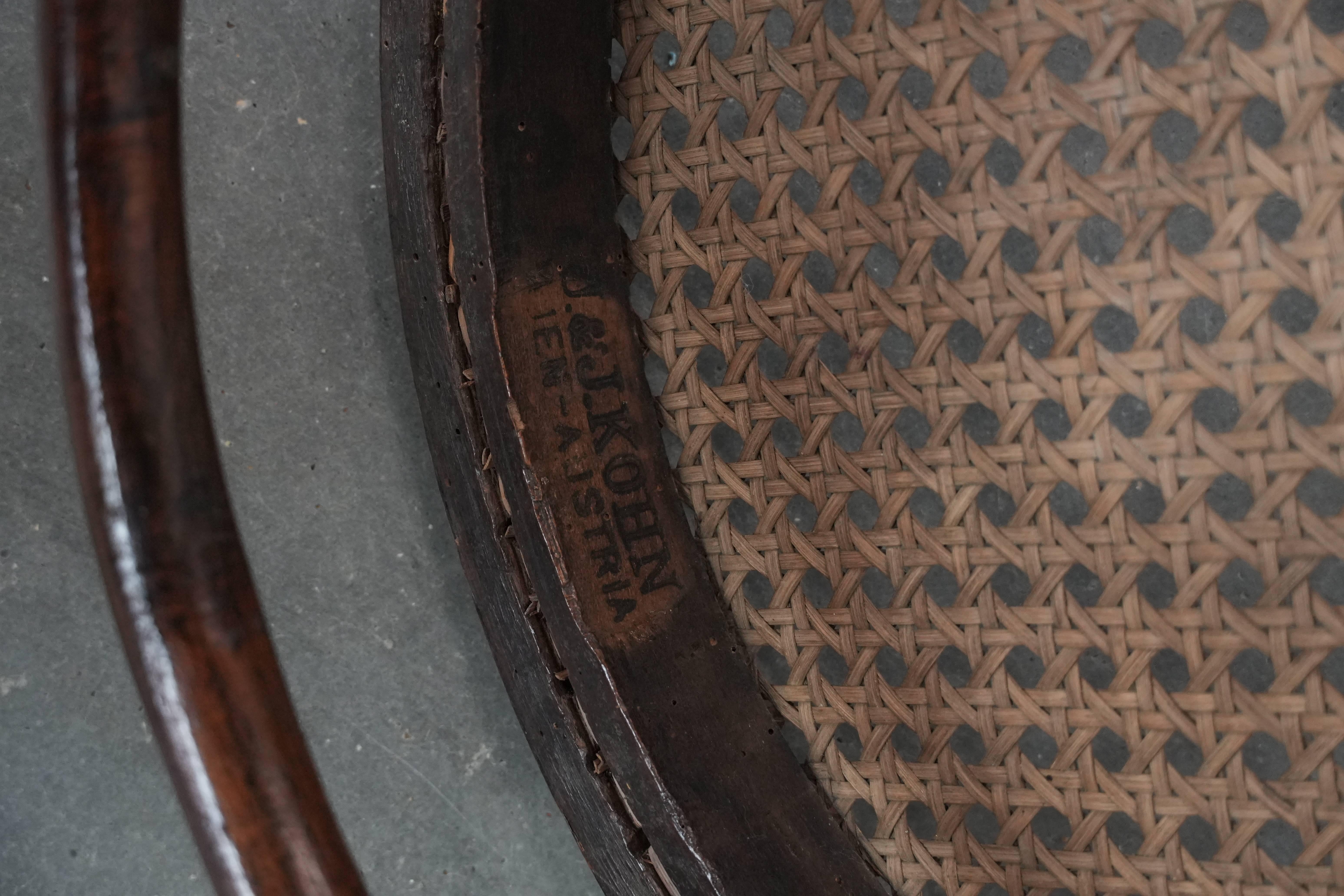 Set of 6 wooden vintage bistro chairs by Jacob & Josef Kohn Wien im Angebot 11