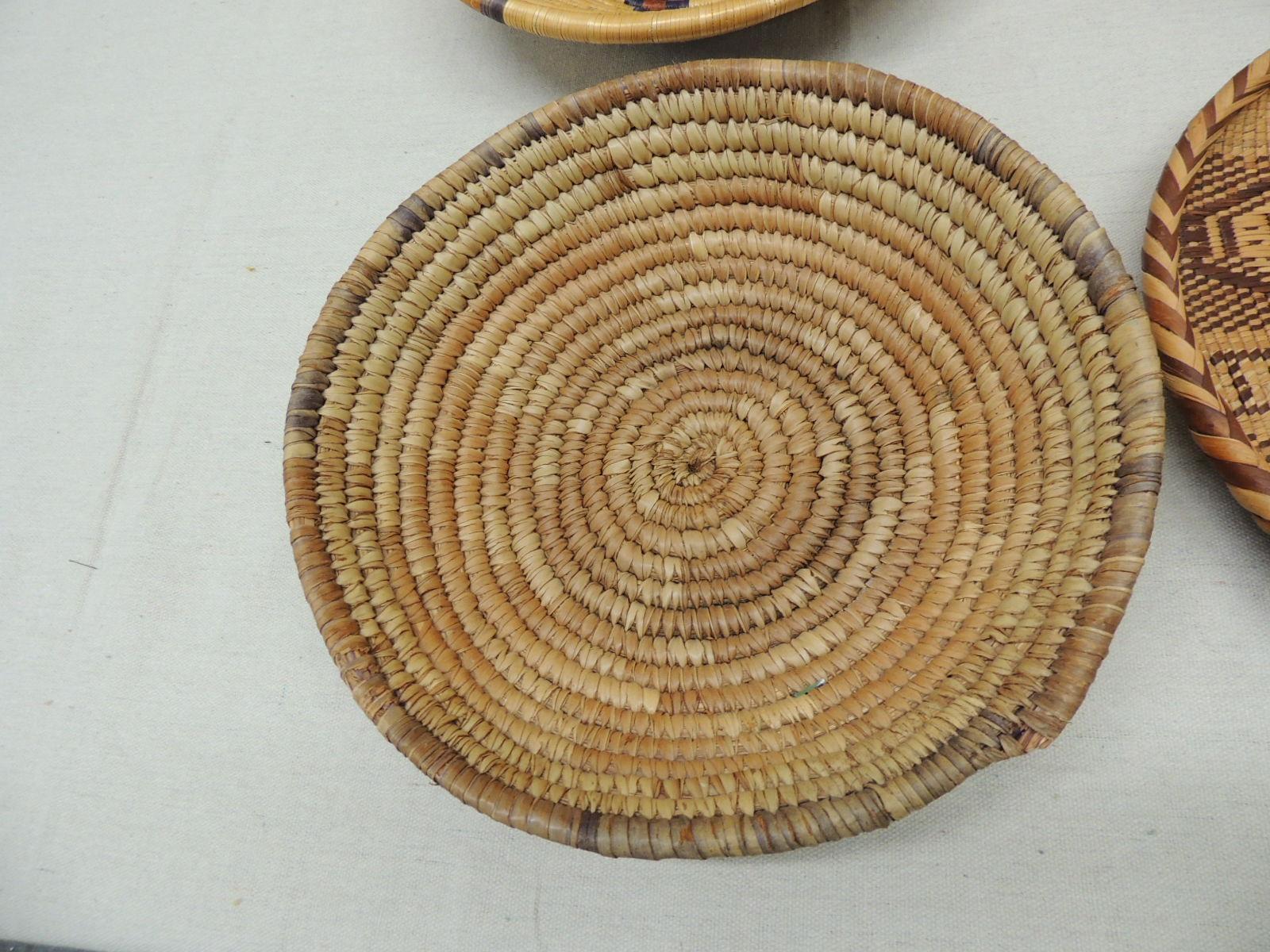 Late 20th Century Set of '6' Woven Decorative Gallery Wall Woven Baskets