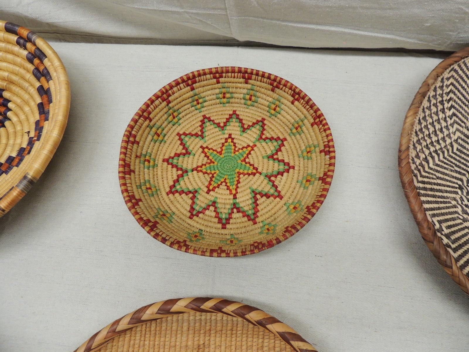 Hand-Crafted Set of '6' Woven Decorative Gallery Wall Woven Baskets