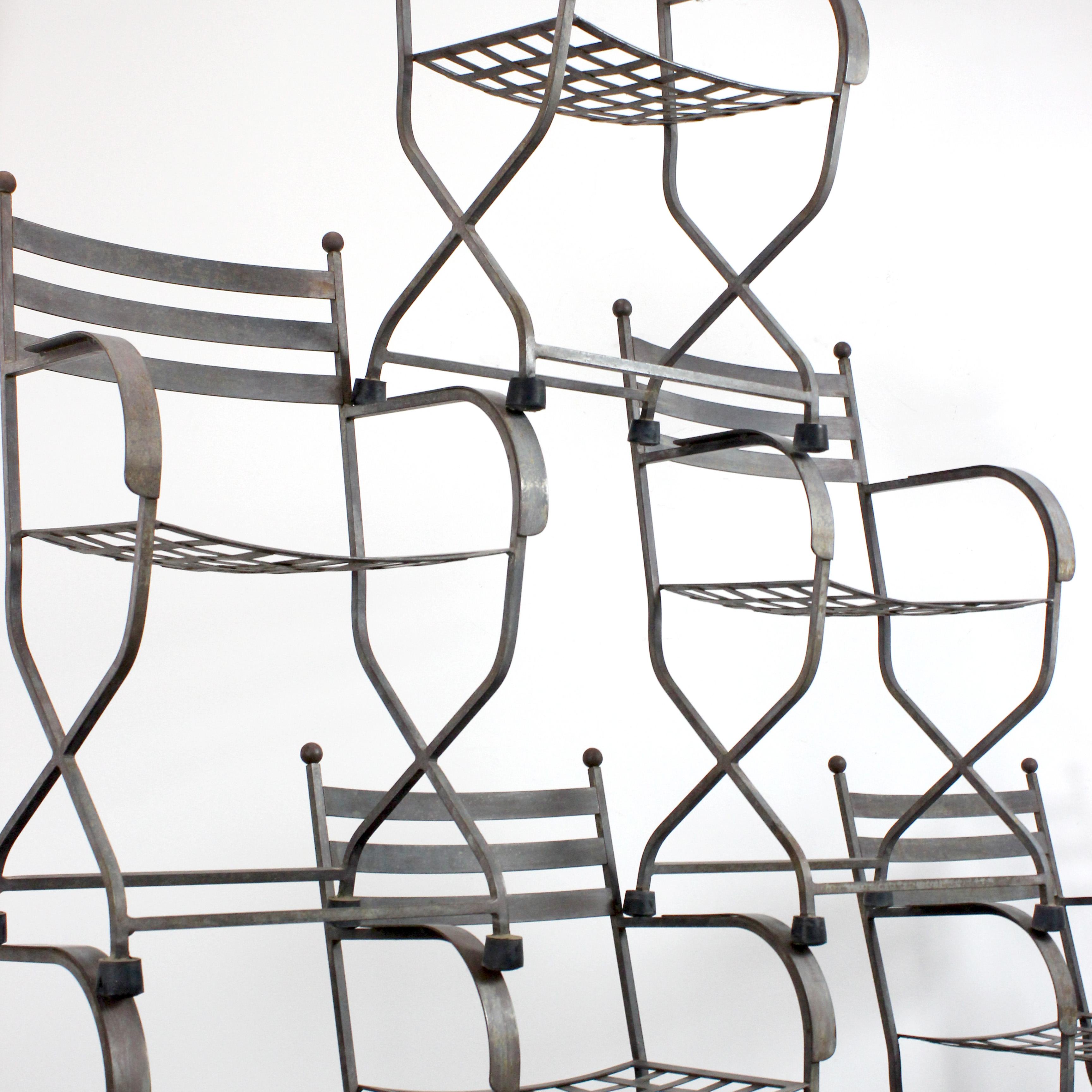 Spagnolo Set di 6 sedie in ferro battuto - 1970 circa - Spagna in vendita