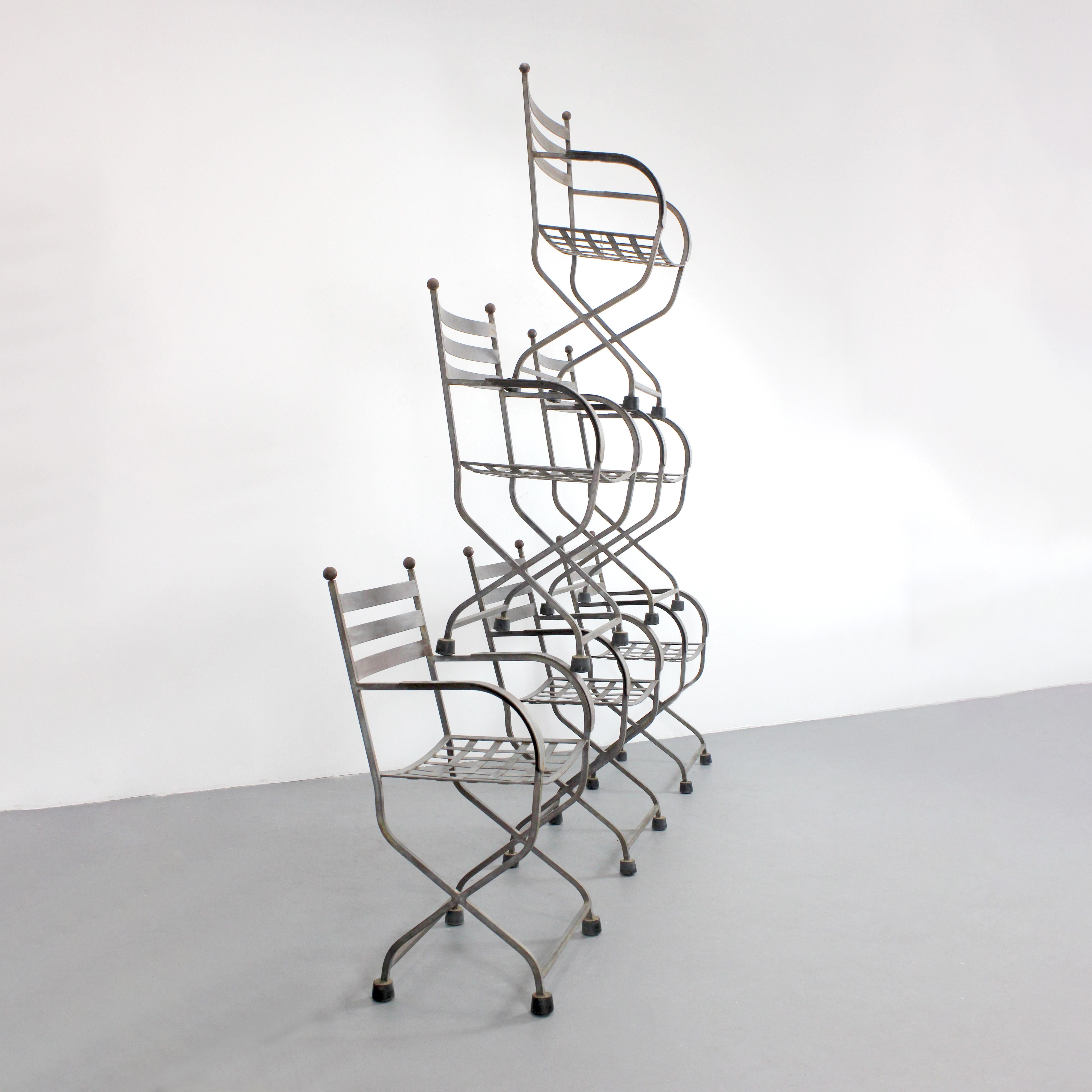 Set di 6 sedie in ferro battuto - 1970 circa - Spagna in vendita 2