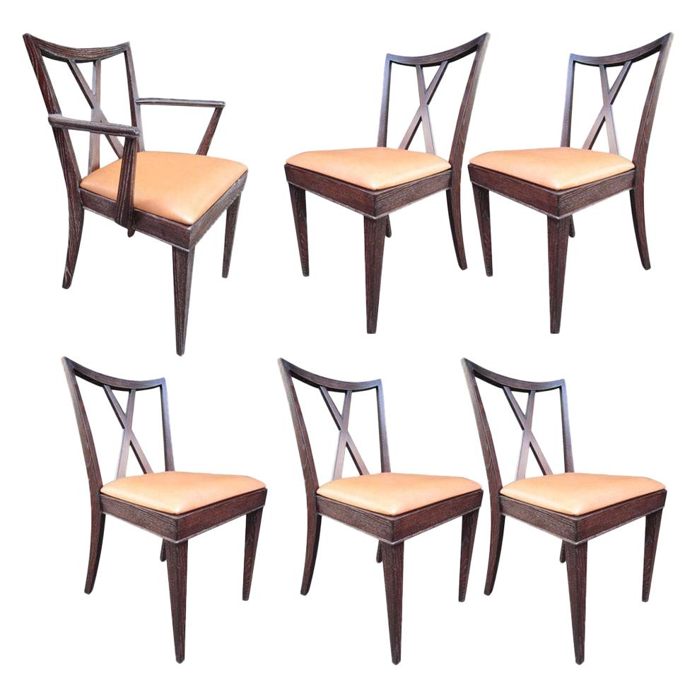 Set of 6 X-Back Dining Chairs by Paul Frankl