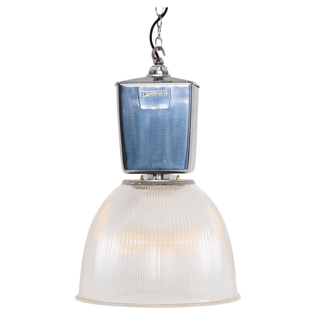 6er Set - XL Vintage Industrial Prismatic Glass Factory Lights von Holophane