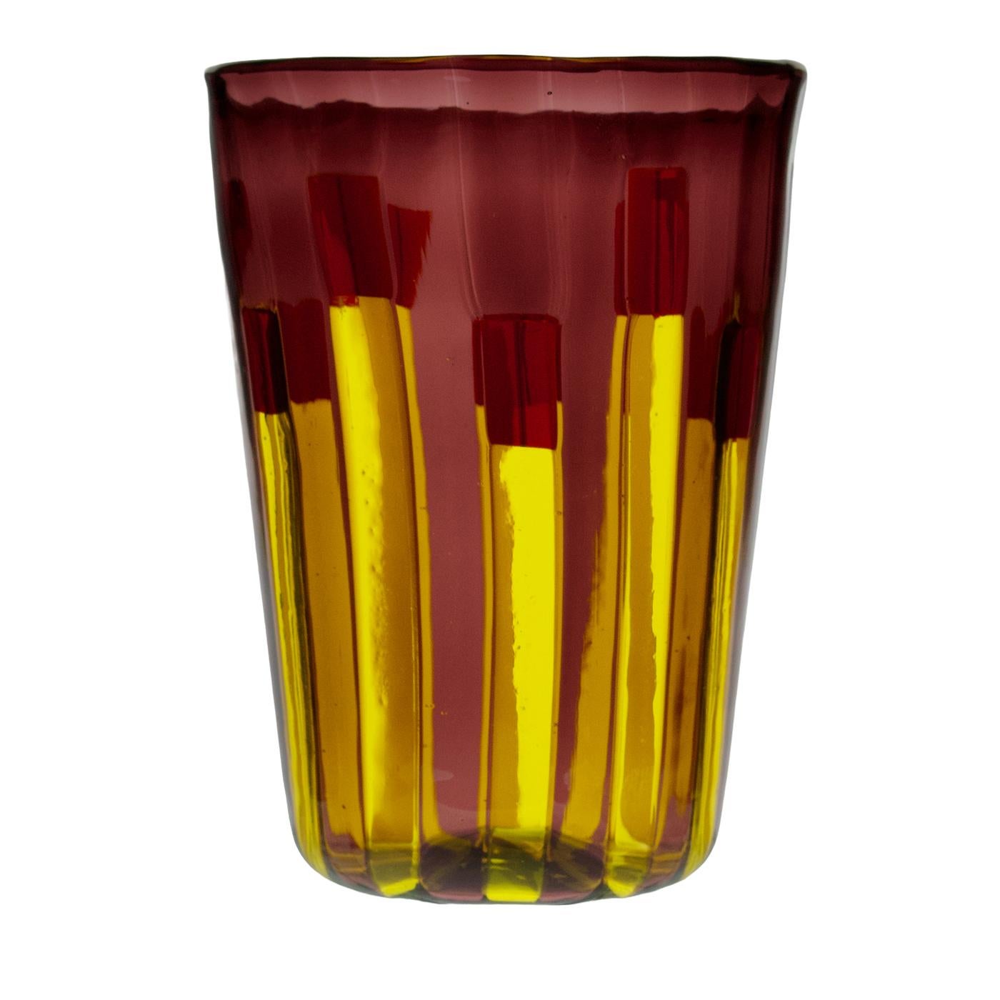 Lot de 6 gobelets en verre jaune et améthyste  par Silvio Piattelli en vente 2