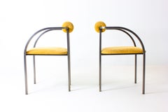Set of 6 yellow dining chairs by Belgochrom, 1980s
