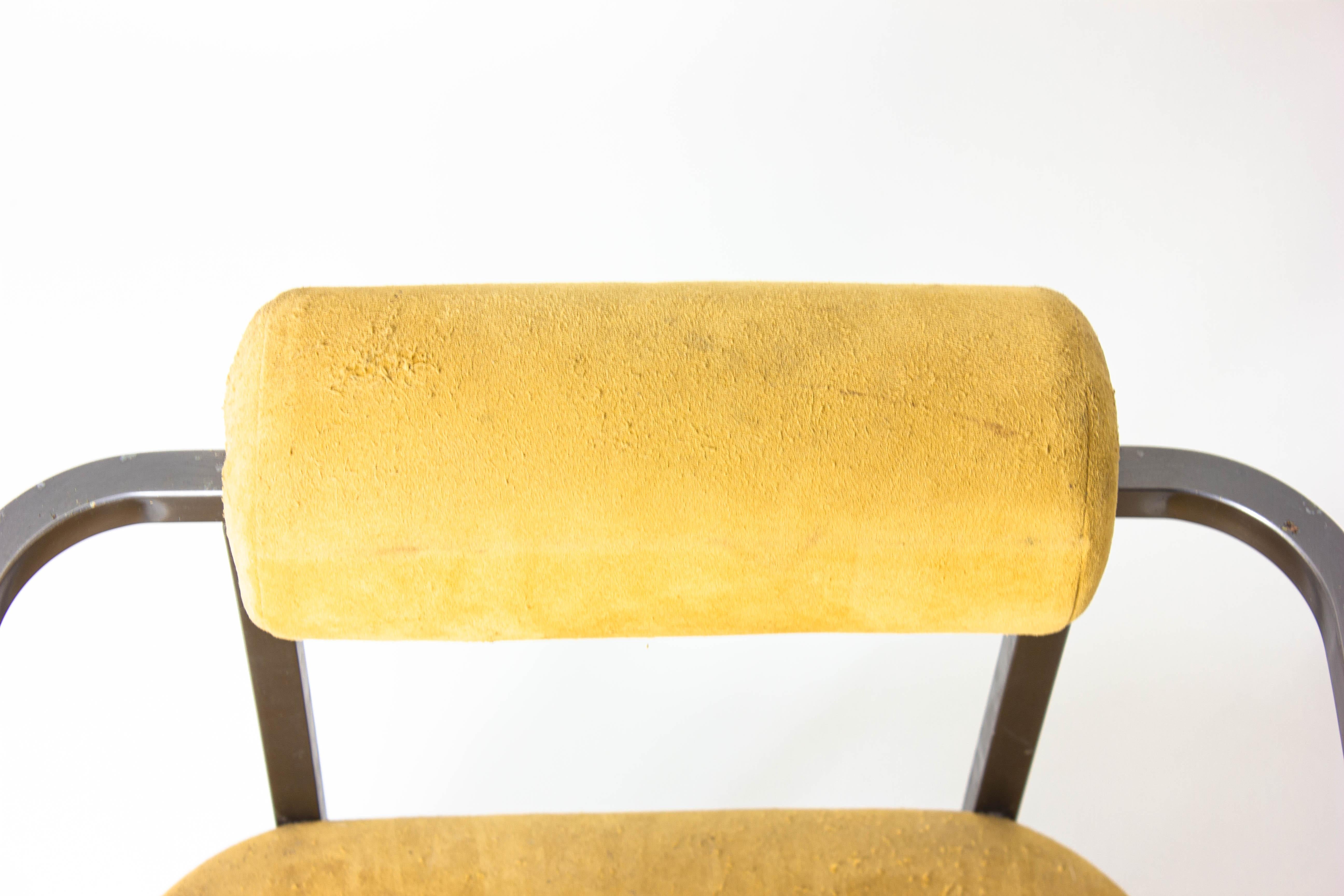 Late 20th Century Set of 6 yellow dining chairs by Belgochrom, 1980s