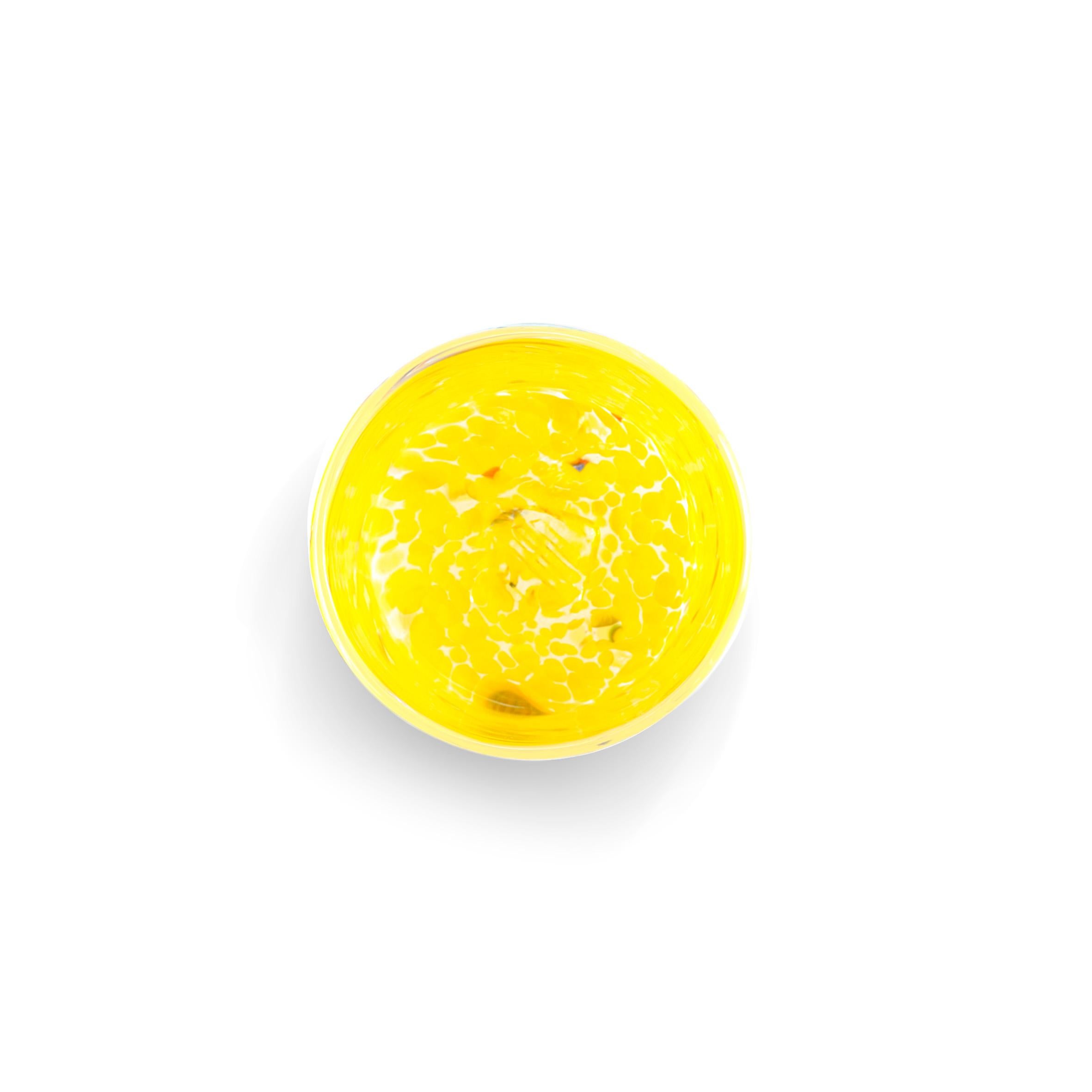 XXIe siècle et contemporain Ensemble de 6 verres à boire Goto de Murano jaunes faits à la main, uniques en vente
