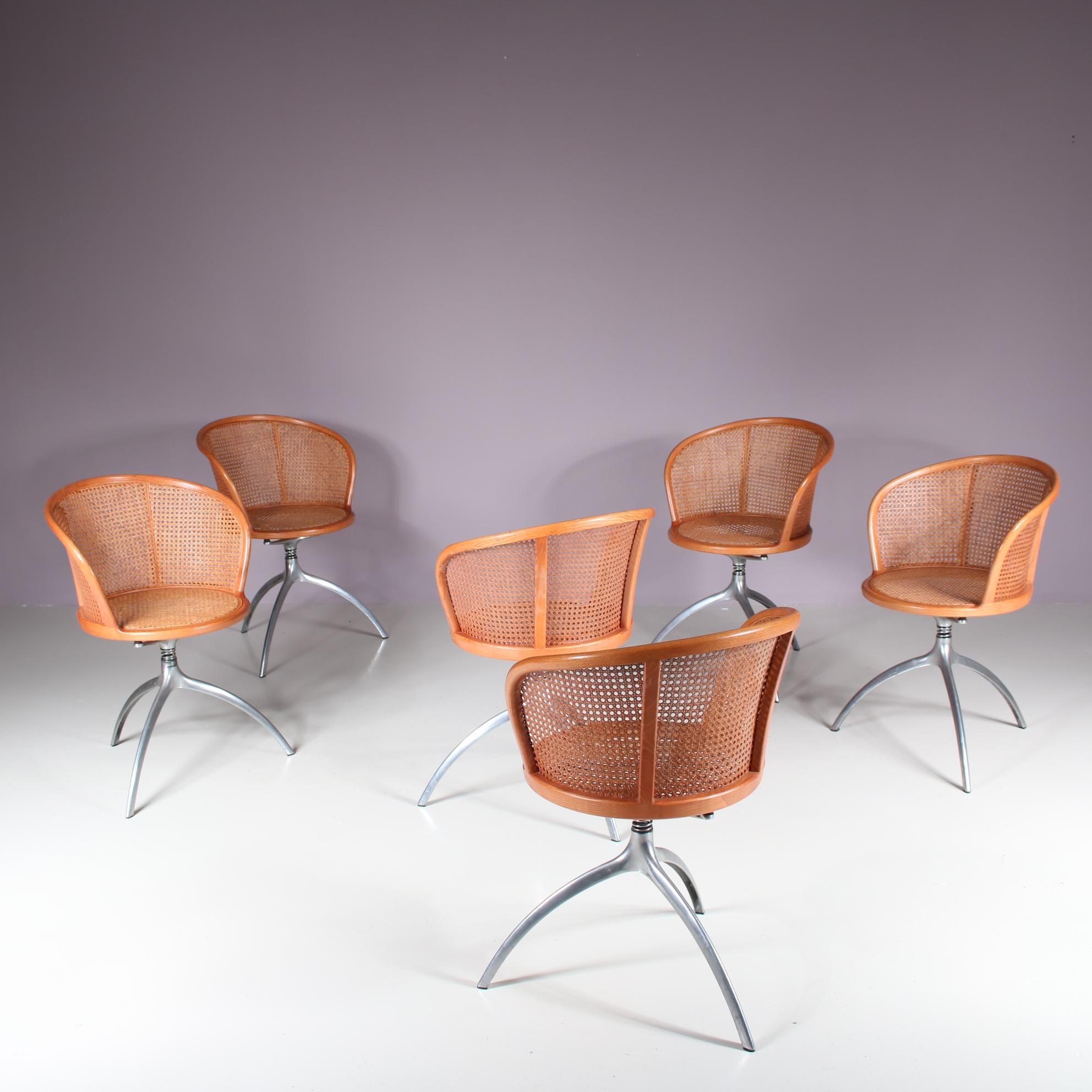 Late 20th Century Set of 6 “Young Lady” Chairs by Paolo Rizzatto for Alias, Italy 1990 For Sale