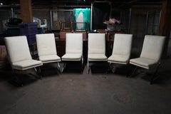 Set of 6 "Z" Dining Chairs with Chrome Frames by Milo Baughman for DIA