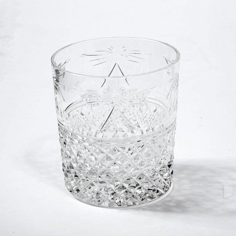Set of 60 Modernist Etched Crystal Glasses by Stuart with Neoclassical Detailing For Sale 6