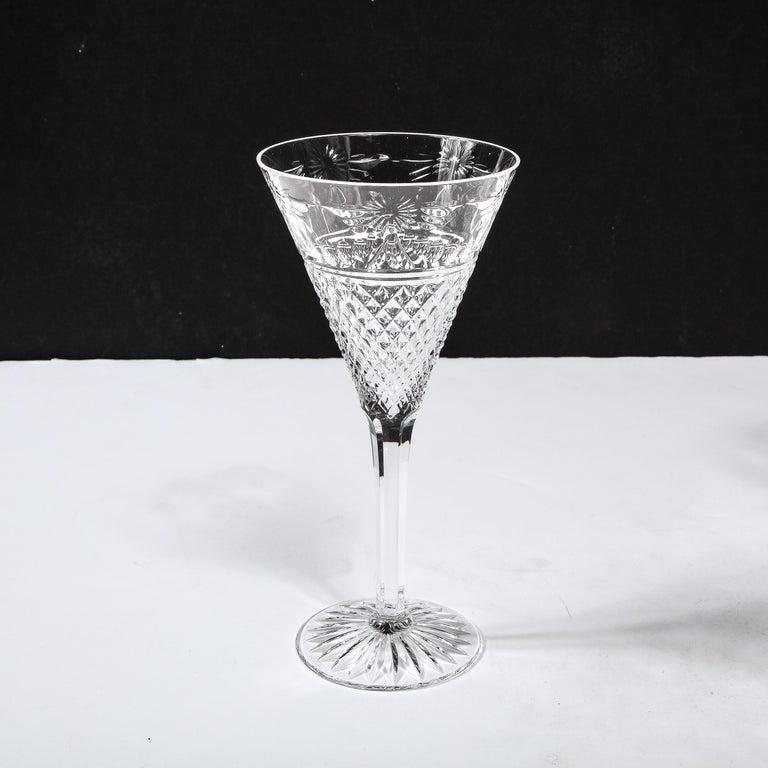 Set of 60 Modernist Etched Crystal Glasses by Stuart with Neoclassical Detailing For Sale 12