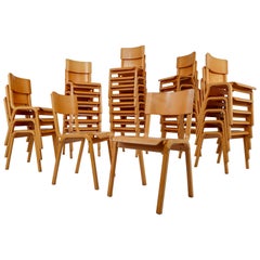 Set of 60 Scandinavian Modern Chairs Made from Bentwood and Plywood 1960s