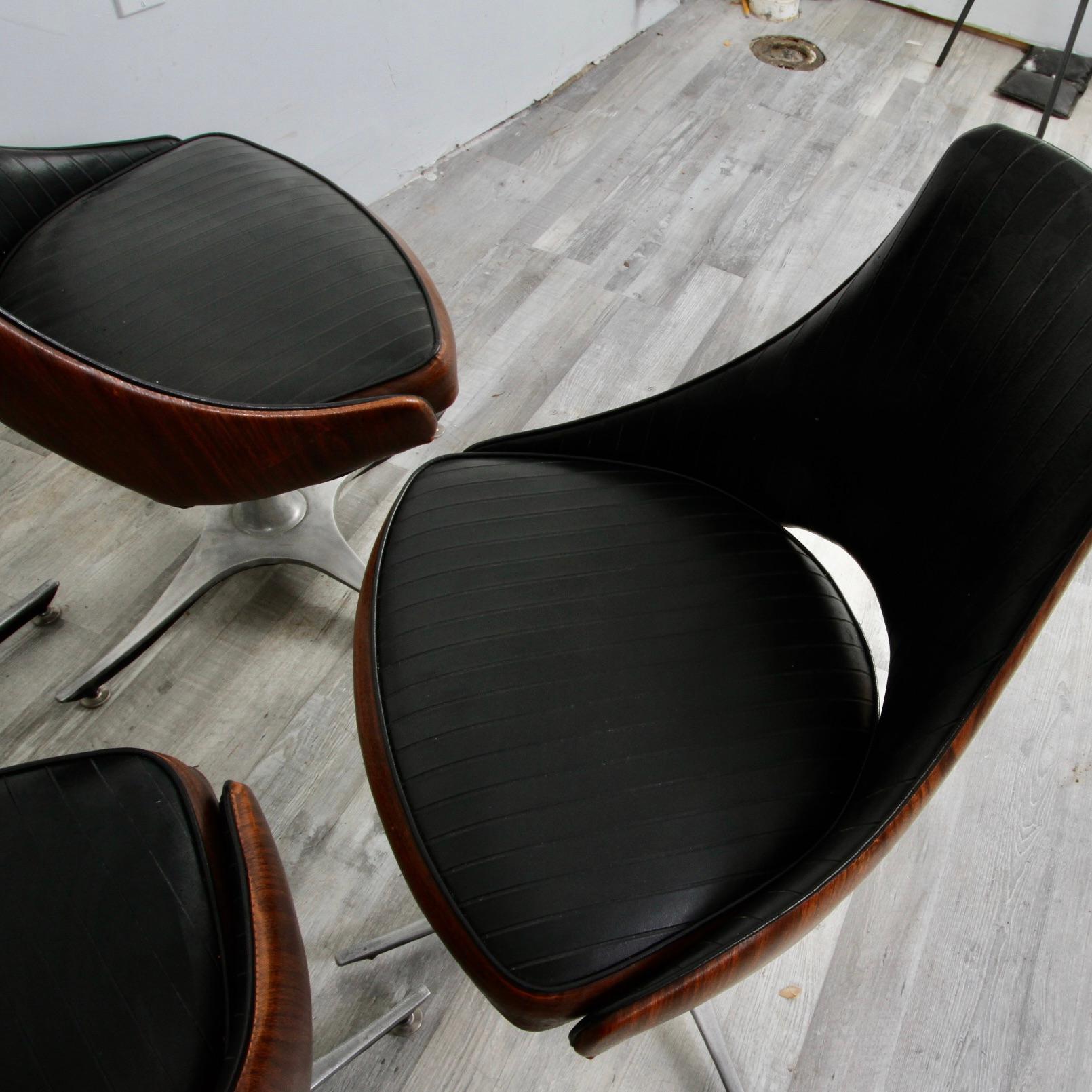 American Set of 60s Era Chromcraft Swivel Chairs For Sale