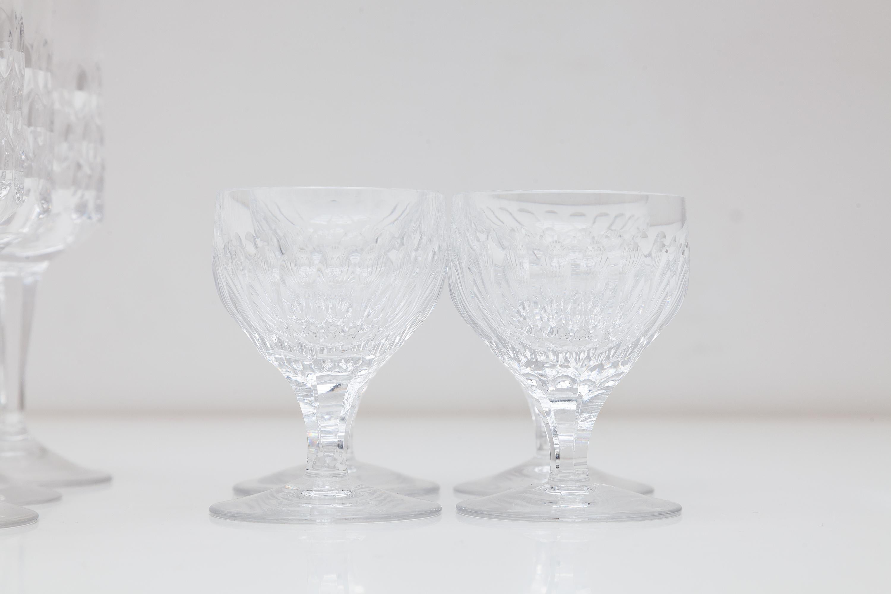 Set of 64 Crystal Wine and Water Glass Service For Sale 5