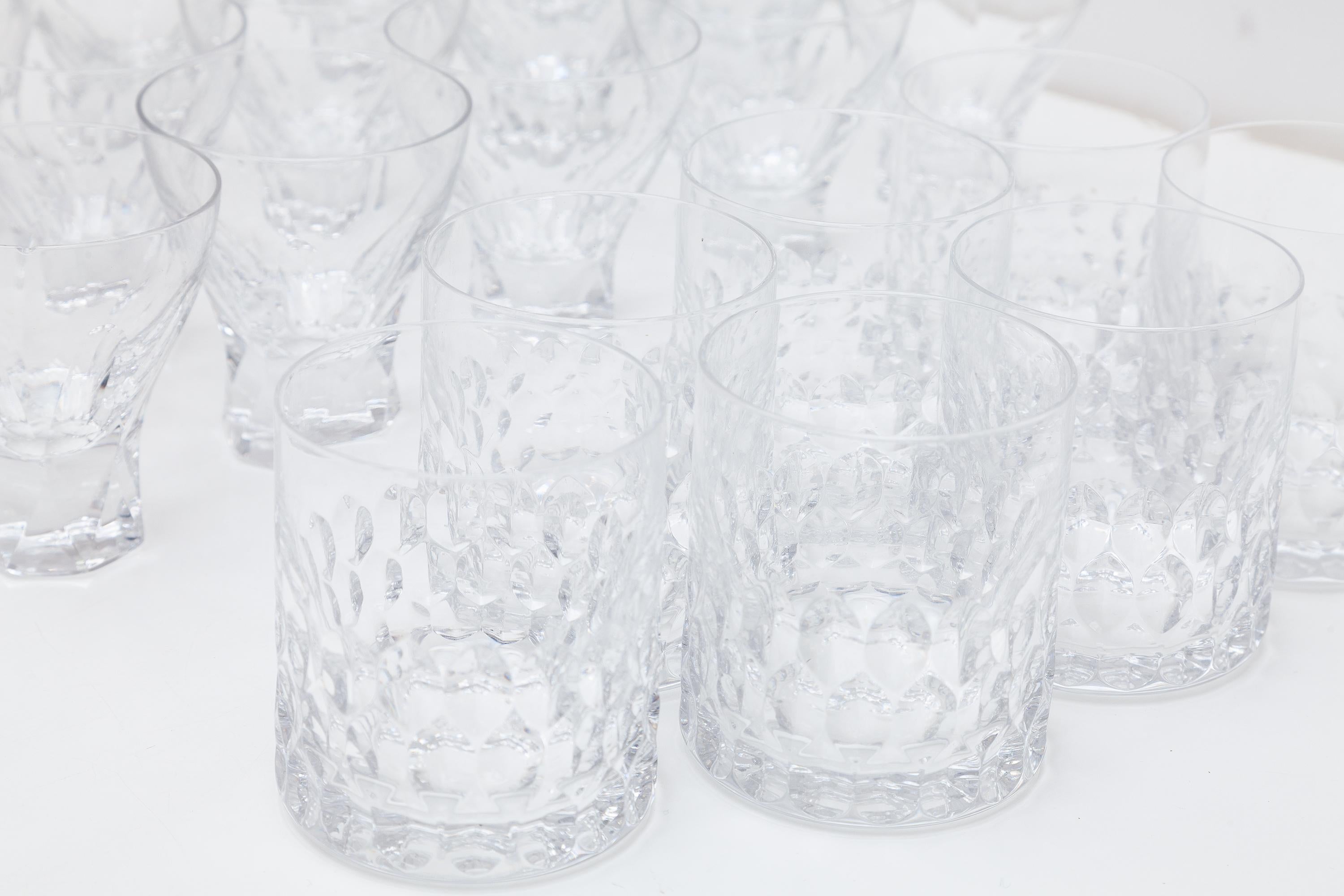 German Set of 64 Crystal Wine and Water Glass Service For Sale