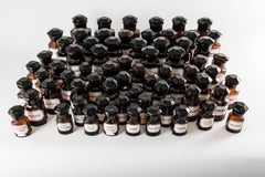 Set Of 68 Vintage Amber Apothecary Bottles, Europe