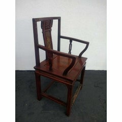 Set of 6x Antique Chinese Asian Dining Armchairs, 1900