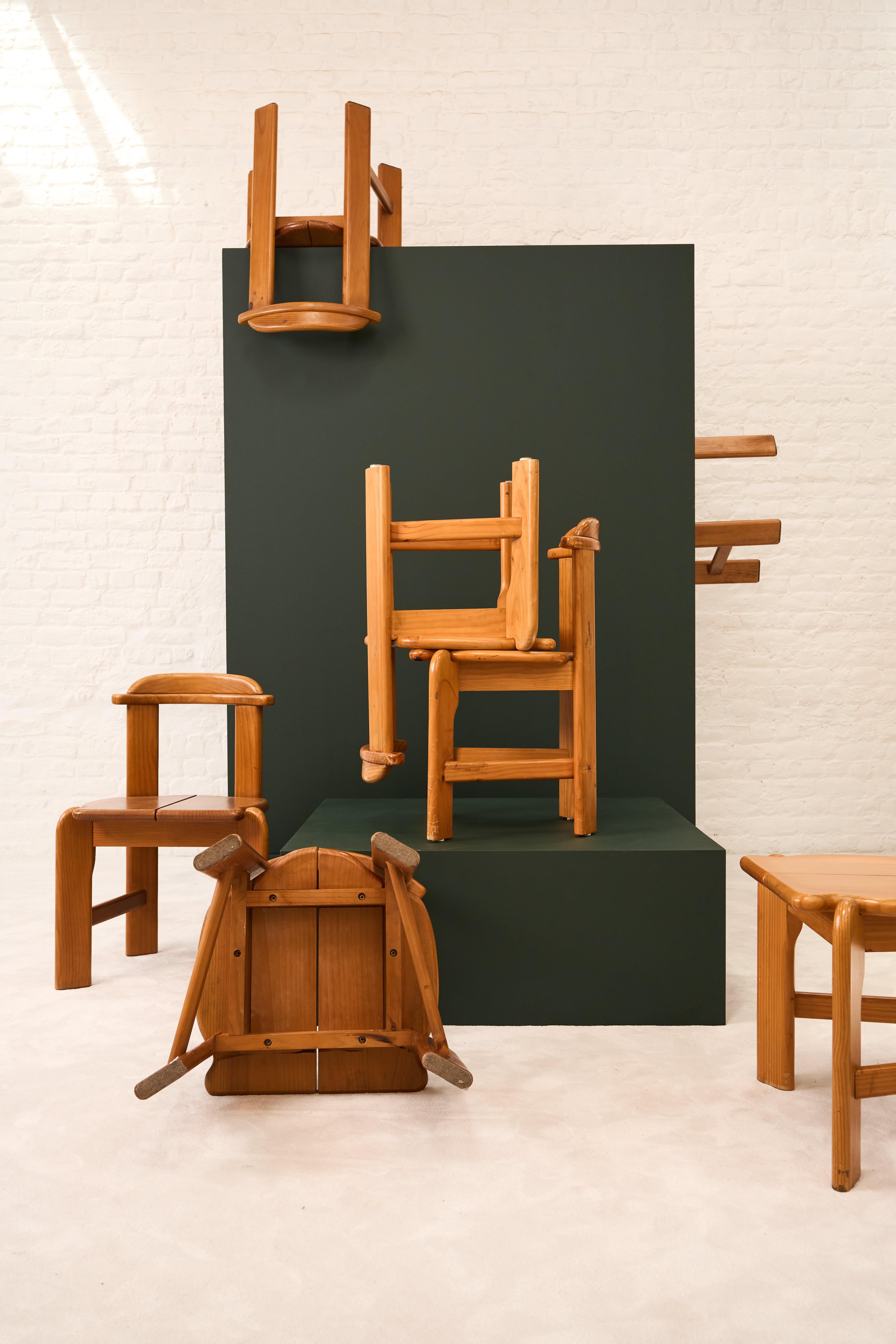 Late 20th Century SET OF 7 ABSTRACT CHAIRS Unknown
