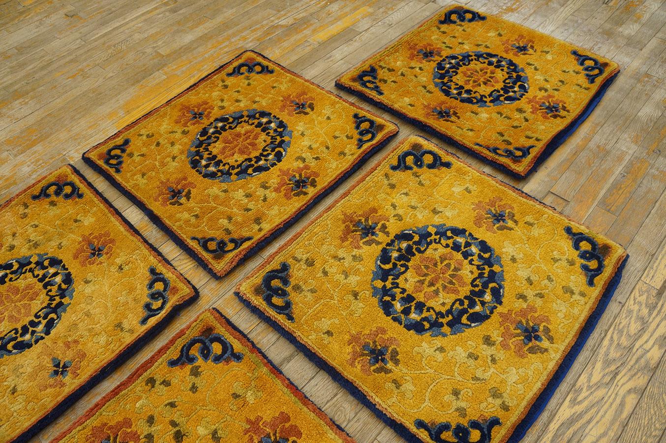 Early 19th Century Set of 7 Antique Chinese Ningxia Rugs For Sale