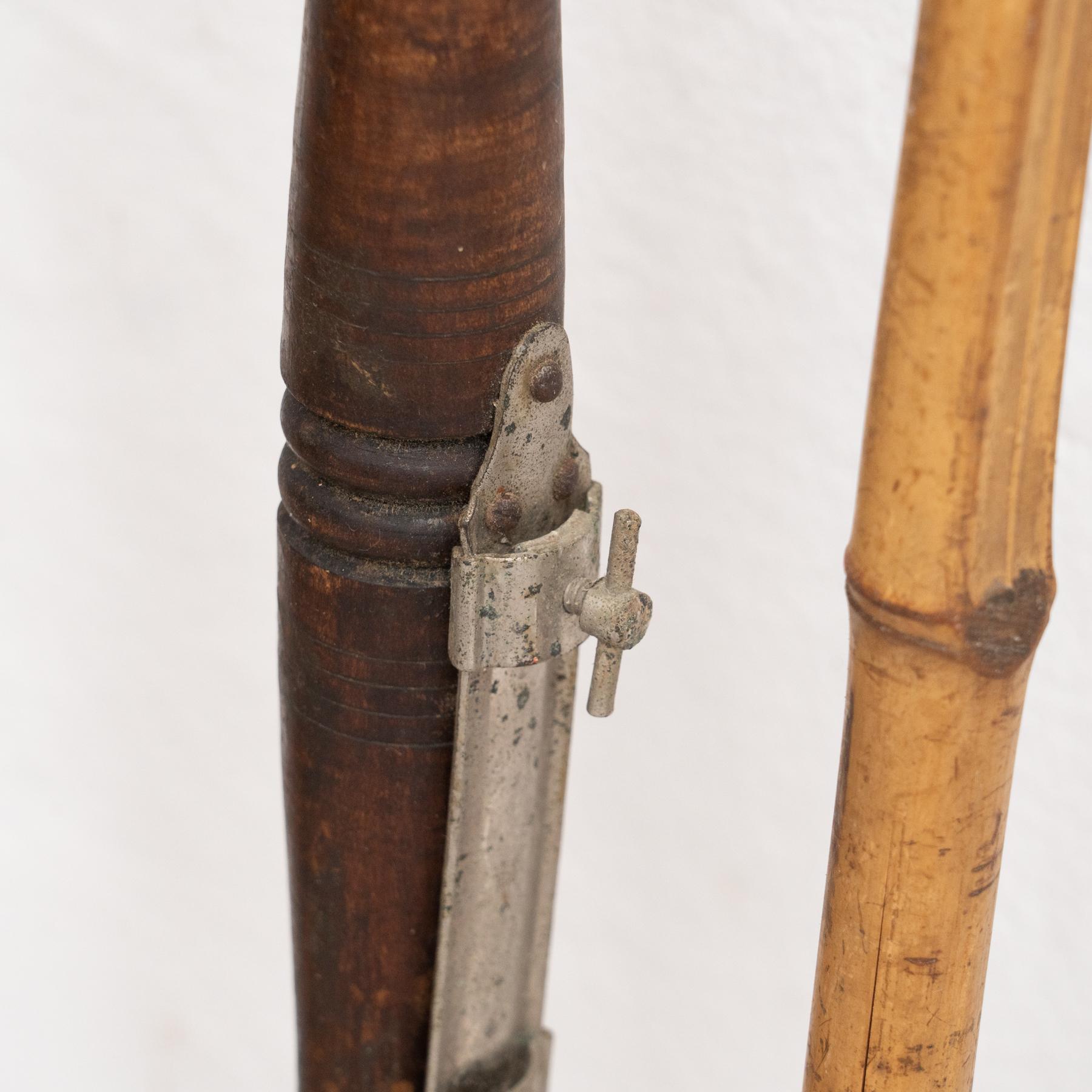 Plaster Set of 7 Antique Fishing Rods and Parts, circa 1900 For Sale