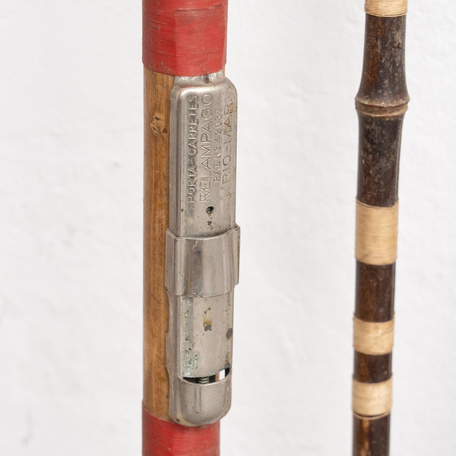 Ensemble de 7 cannes à pêche antiques et Parts One, circa 1900 en vente 6