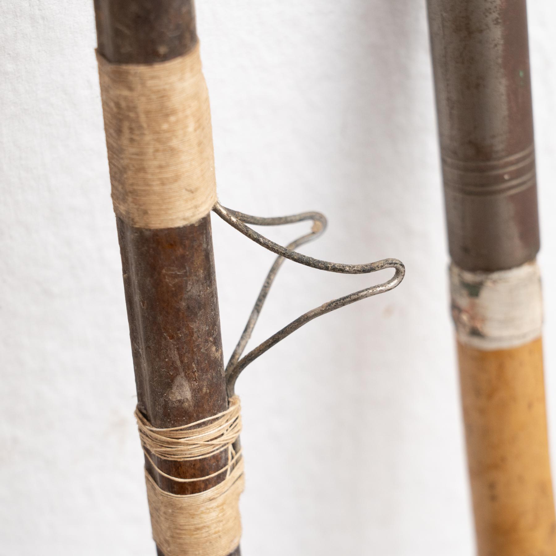 Early 20th Century Set of 7 Antique Fishing Rods and Parts, circa 1900 For Sale