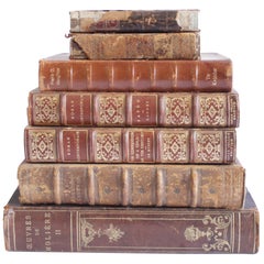 Set of 7 Antique Leather Bound Books
